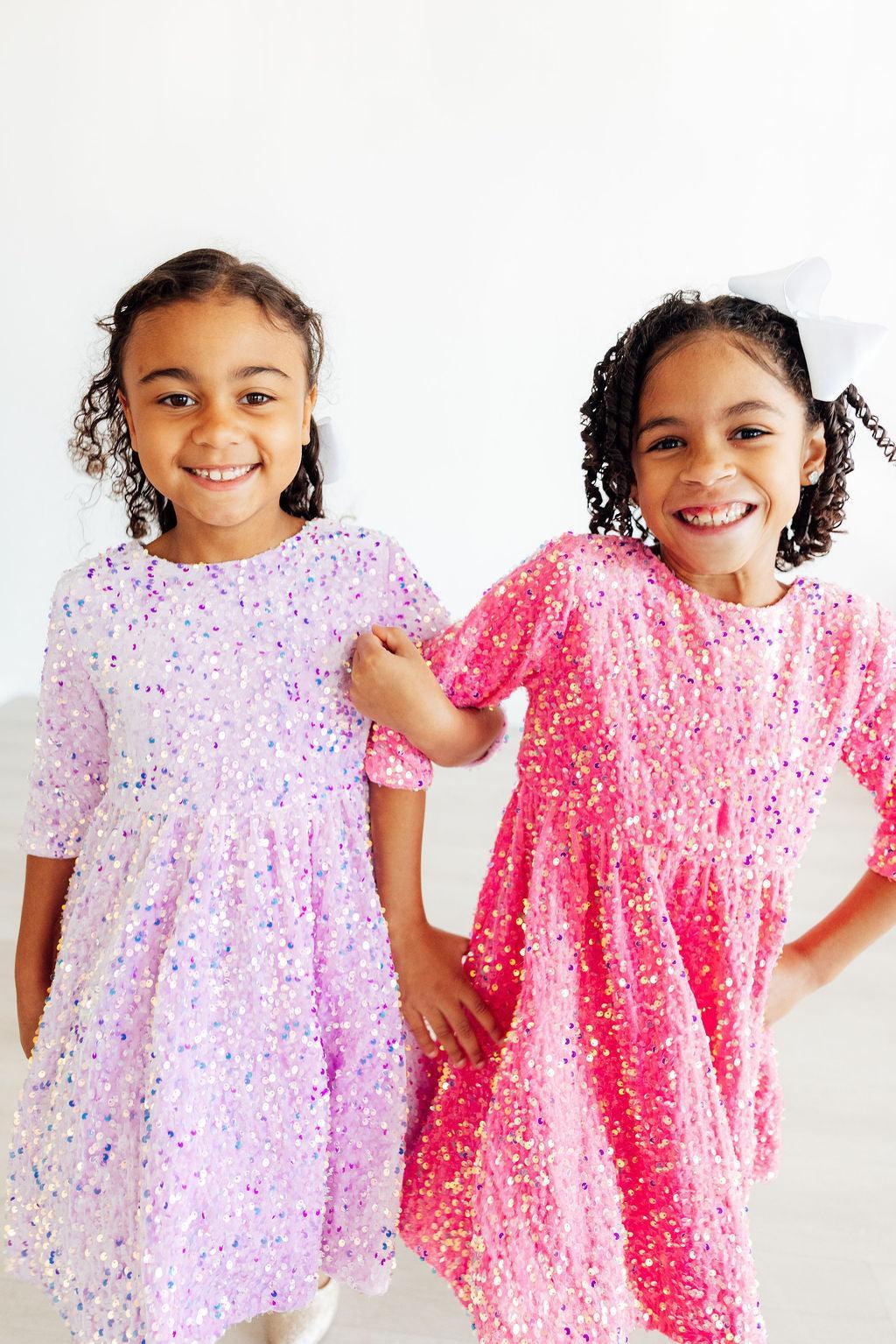 Pink Velvet Sequin Dress Secondary image