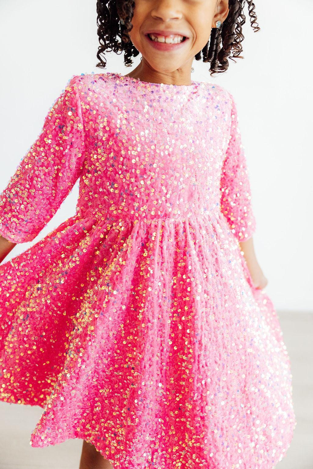 Pink Velvet Sequin Dress Main image
