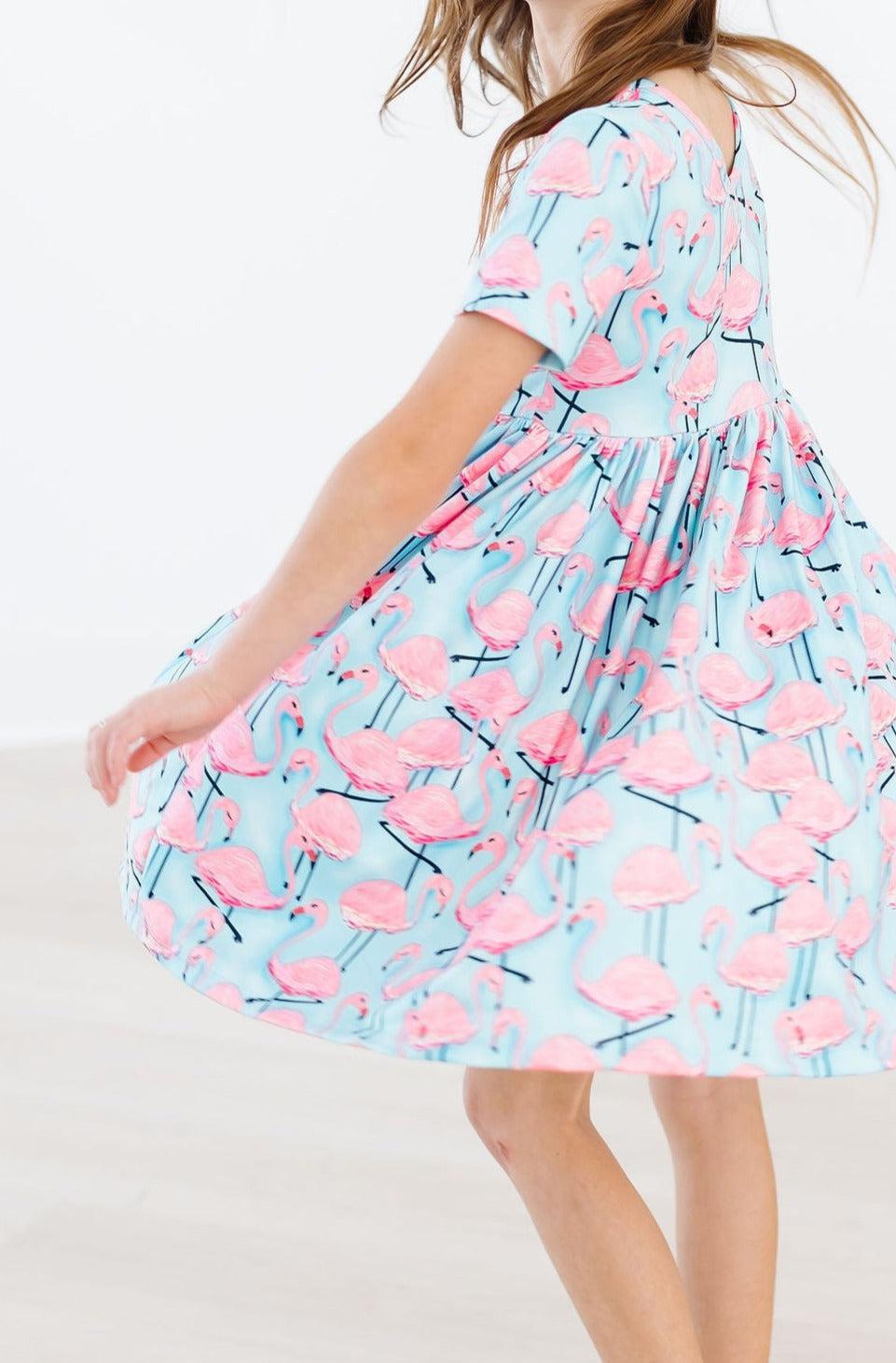Pretty in Pink Flamingos S/S Pocket Twirl Dress Secondary image