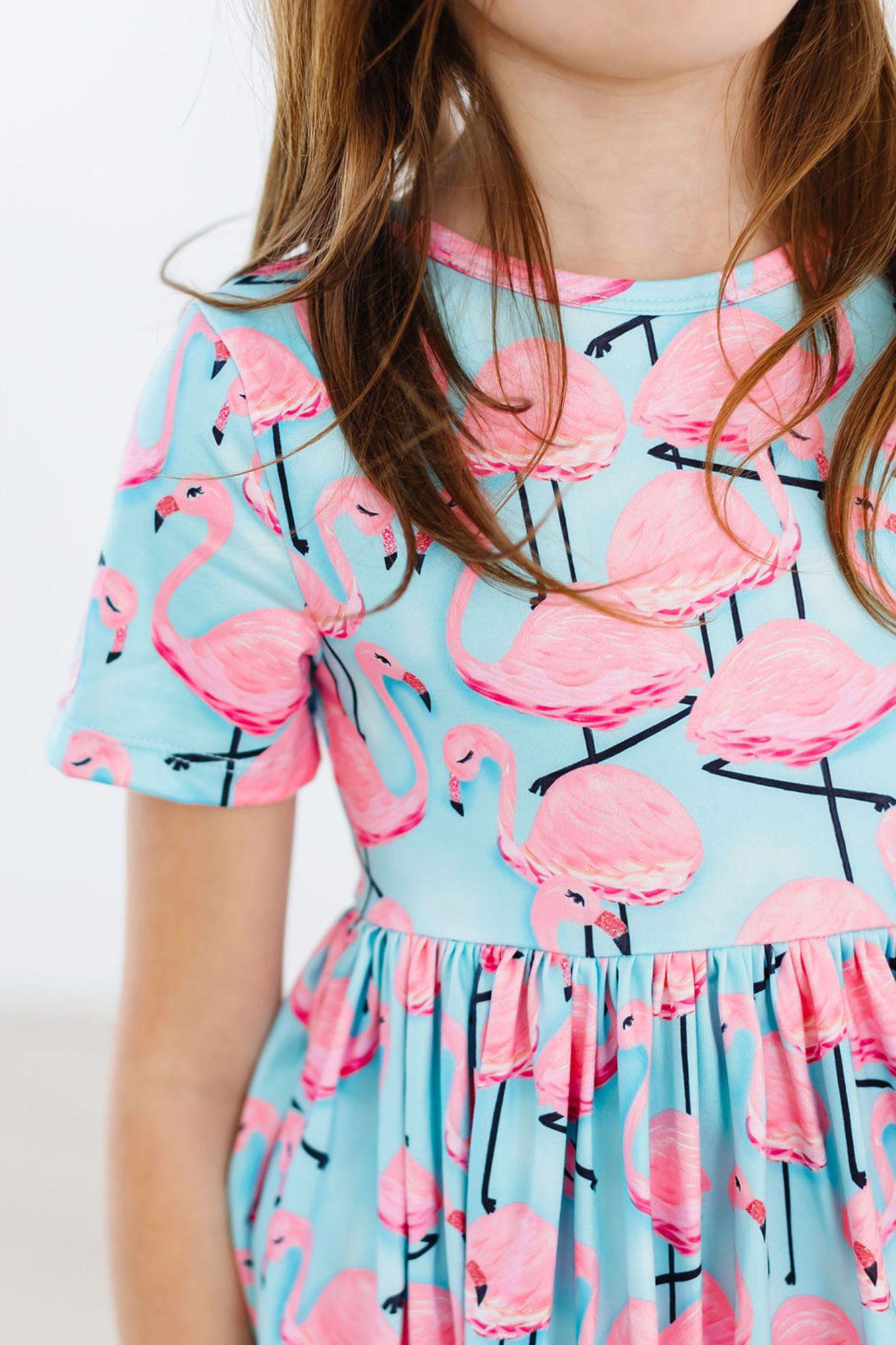 Pretty in Pink Flamingos S/S Pocket Twirl Dress Main image