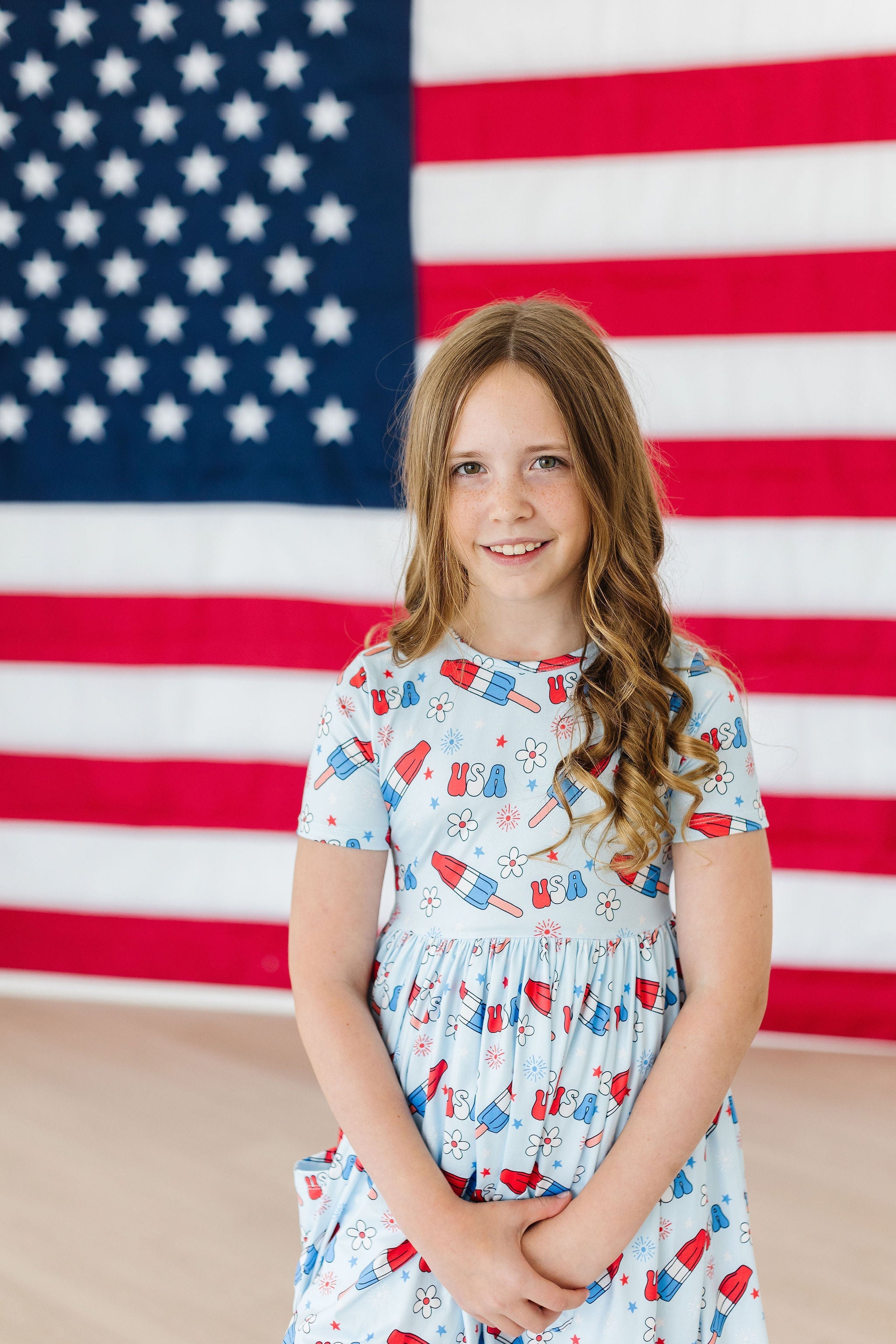 SALE Proudly Patriotic S/S Pocket Twirl Dress Secondary image