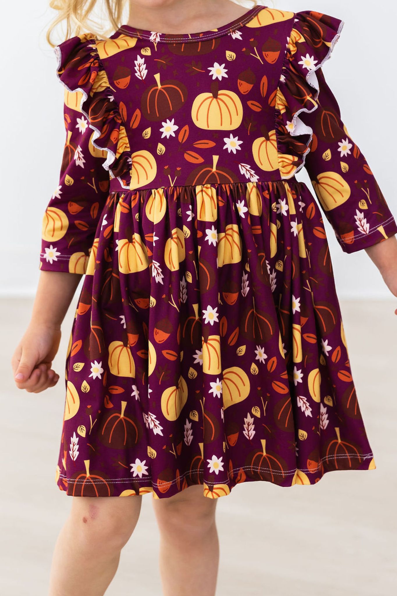 Pumpkin Patch 3/4 Sleeve Ruffle Twirl Dress Secondary image