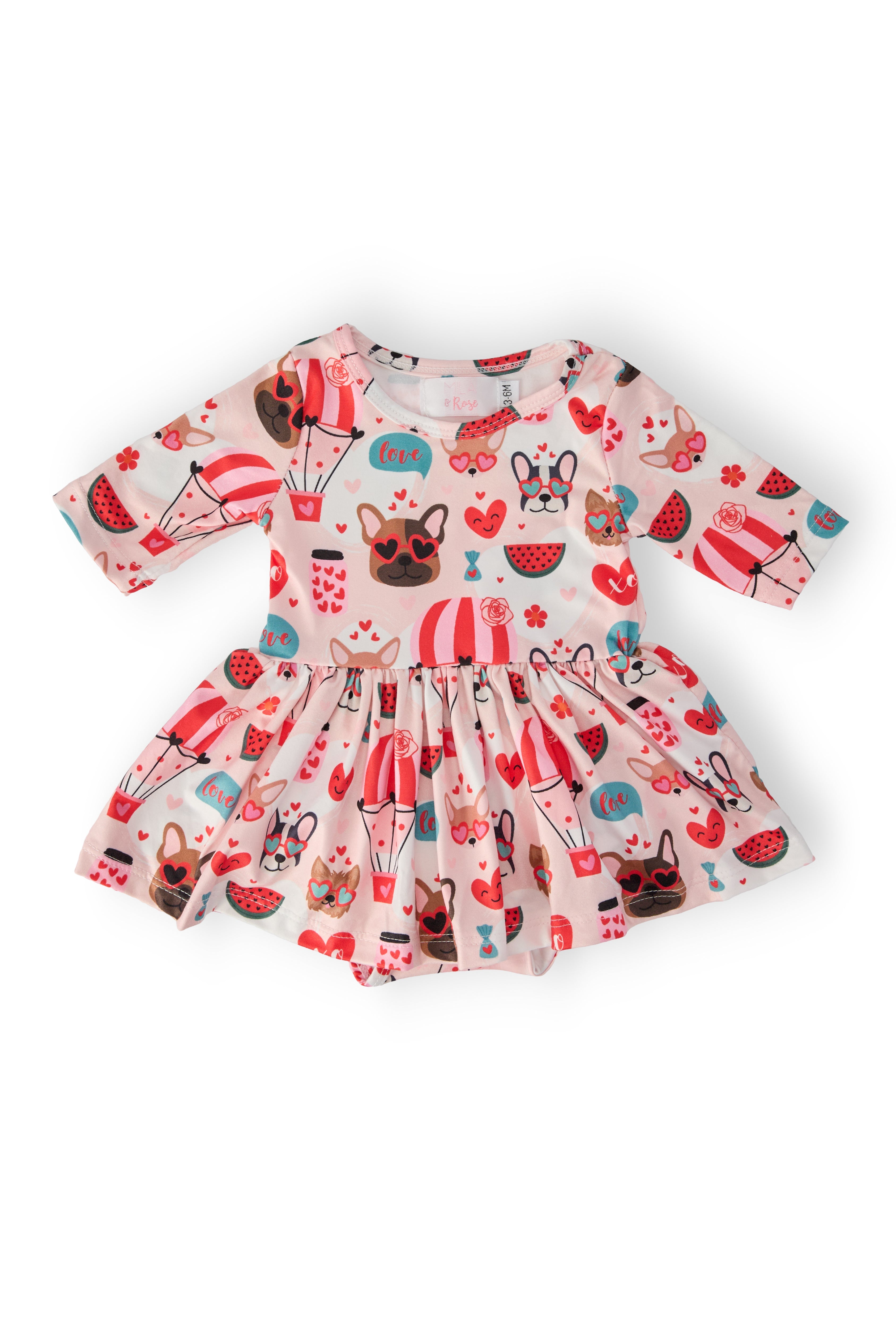 Puppy Love 3/4 Sleeve Twirl Bodysuit Main image