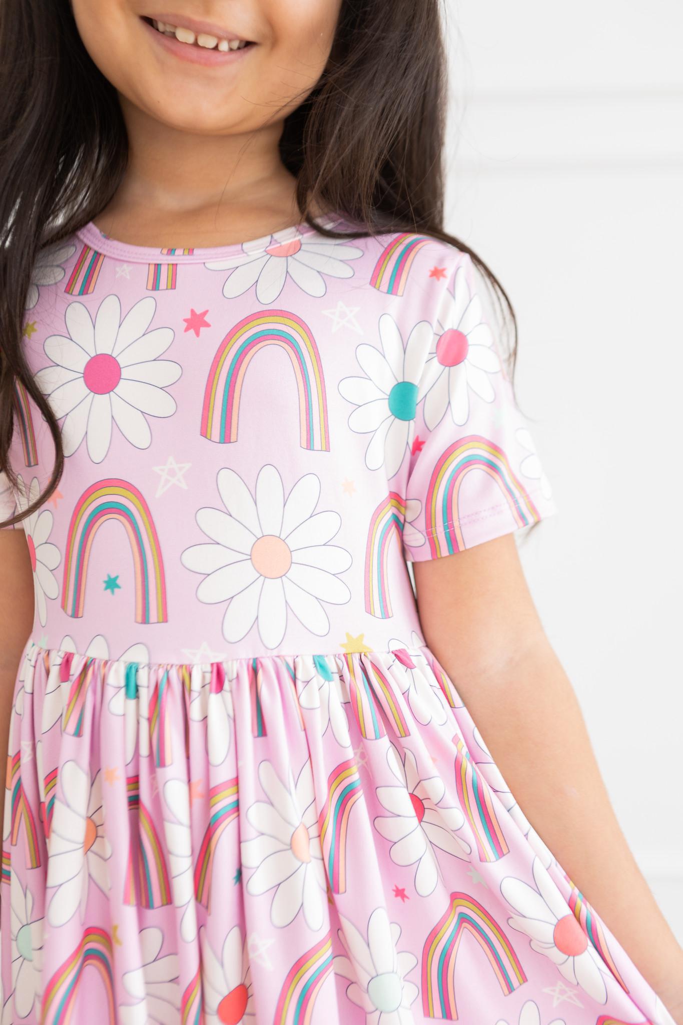 Rainbow Daisies S/S Pocket Twirl Dress Secondary image