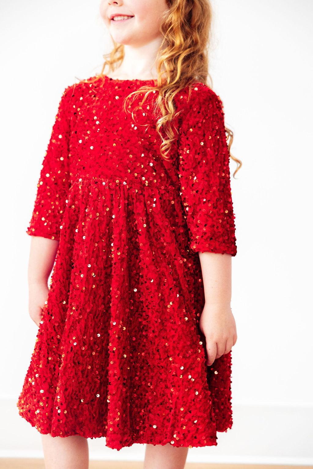Red Velvet Sequin Dress Main image