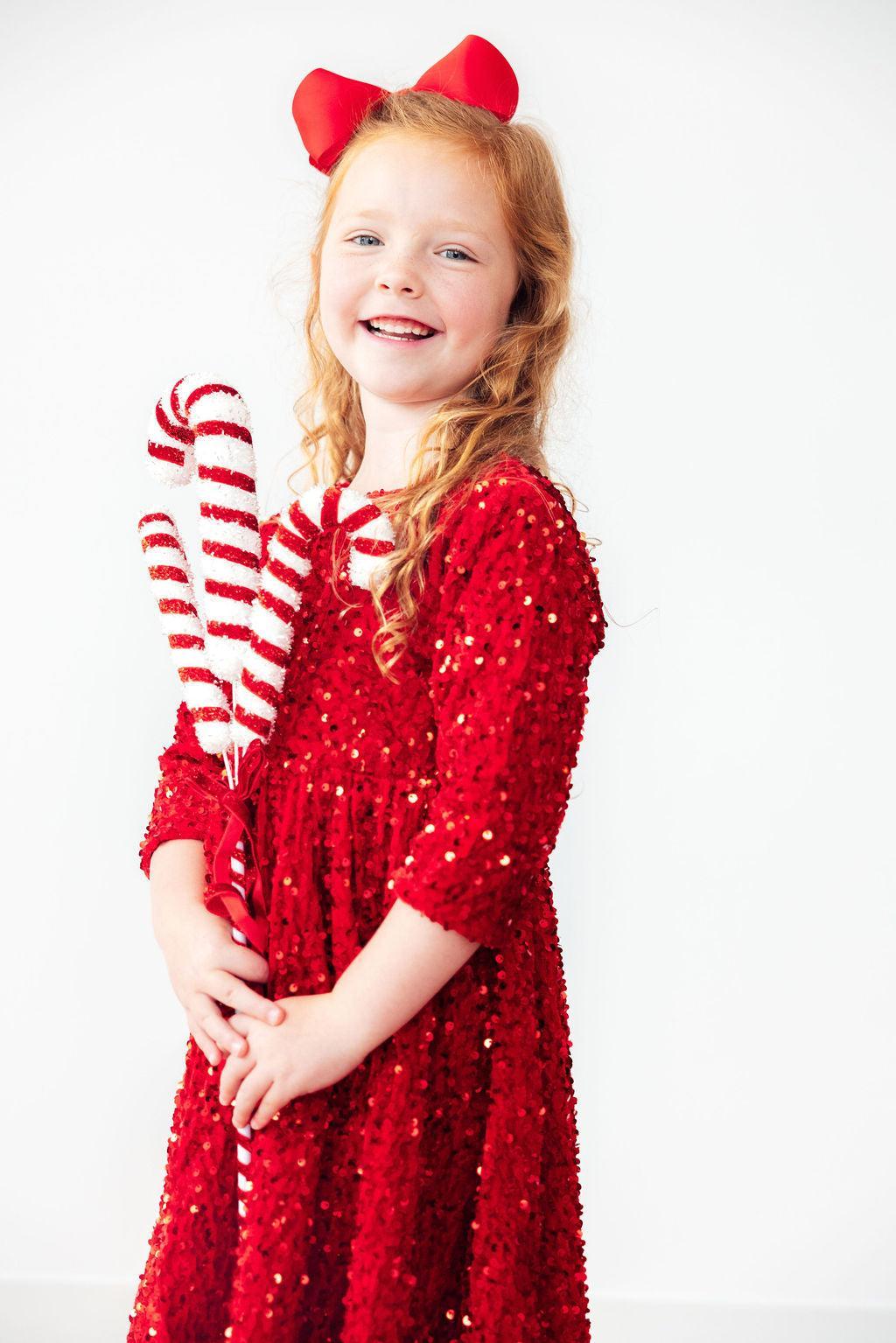 Red Velvet Sequin Dress Secondary image