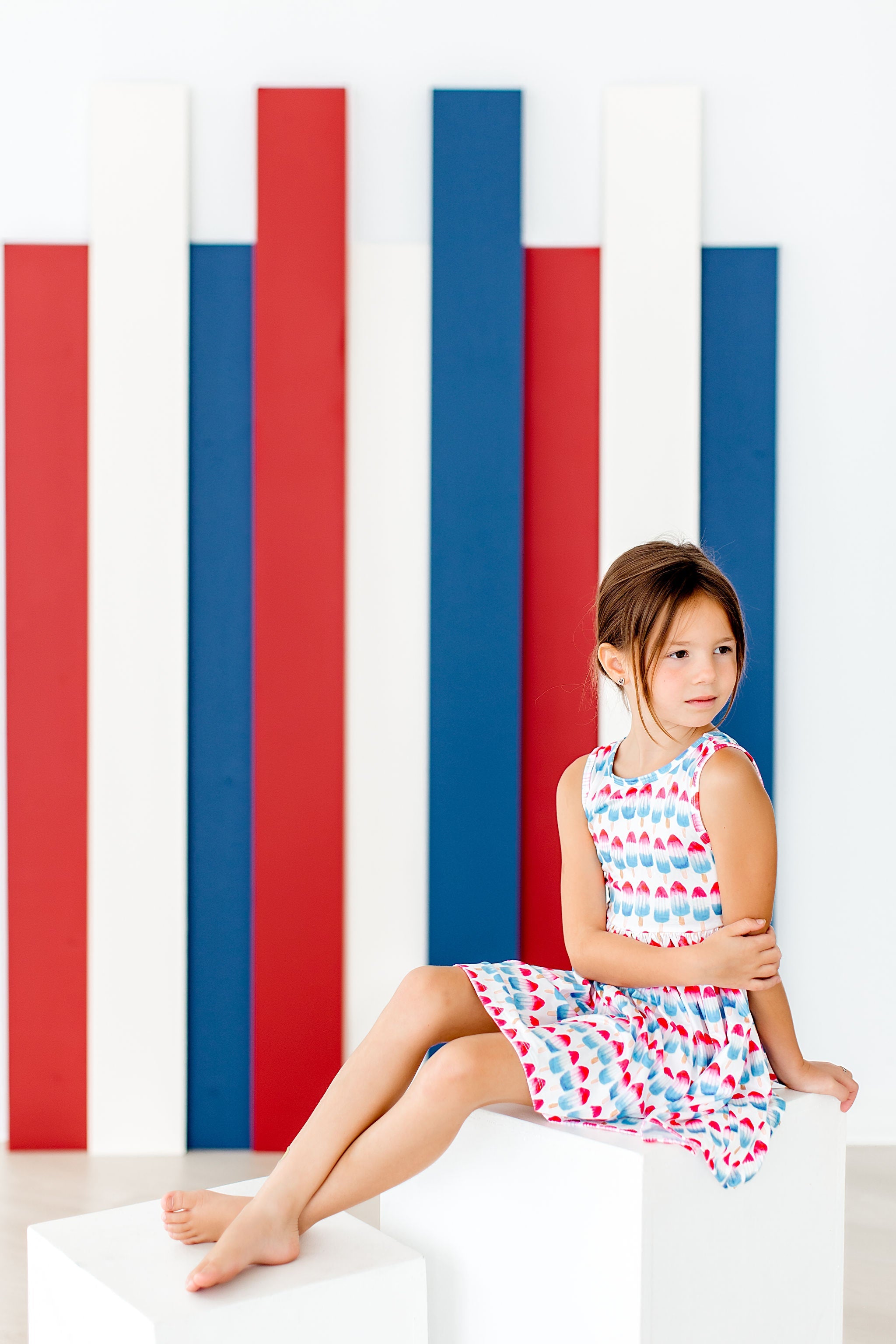 Red, White & Cute Tank Twirl Dress Main image