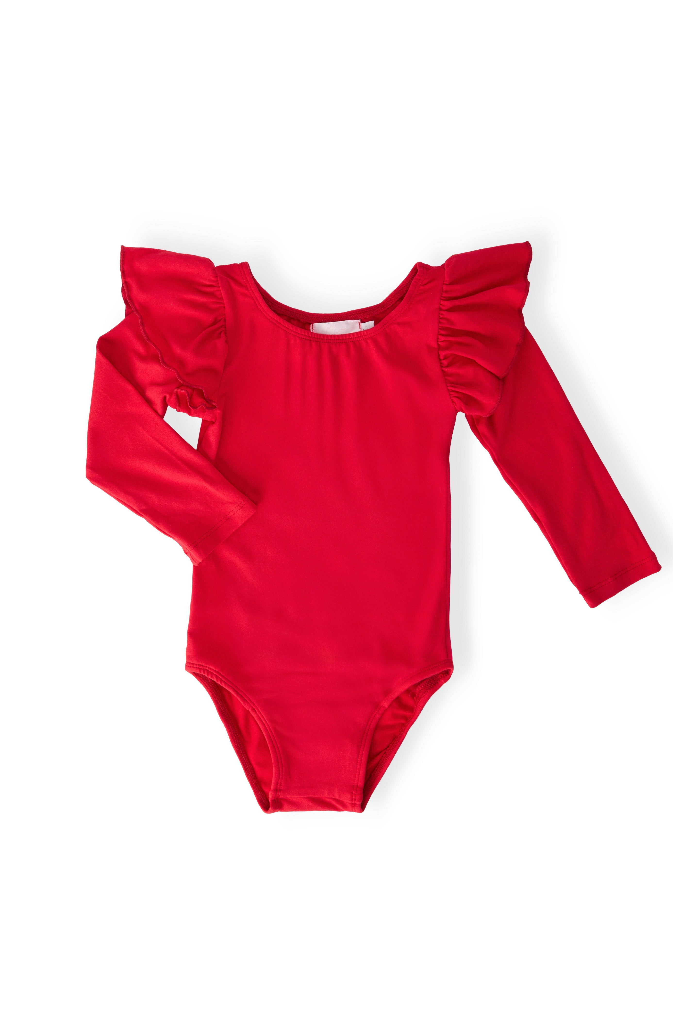 Red L/S Flutter Sleeve Leotard Main image