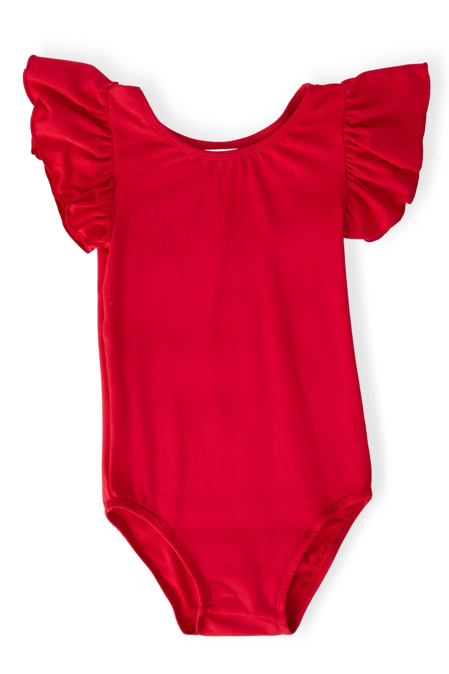 Red S/S Flutter Sleeve Leotard Main image