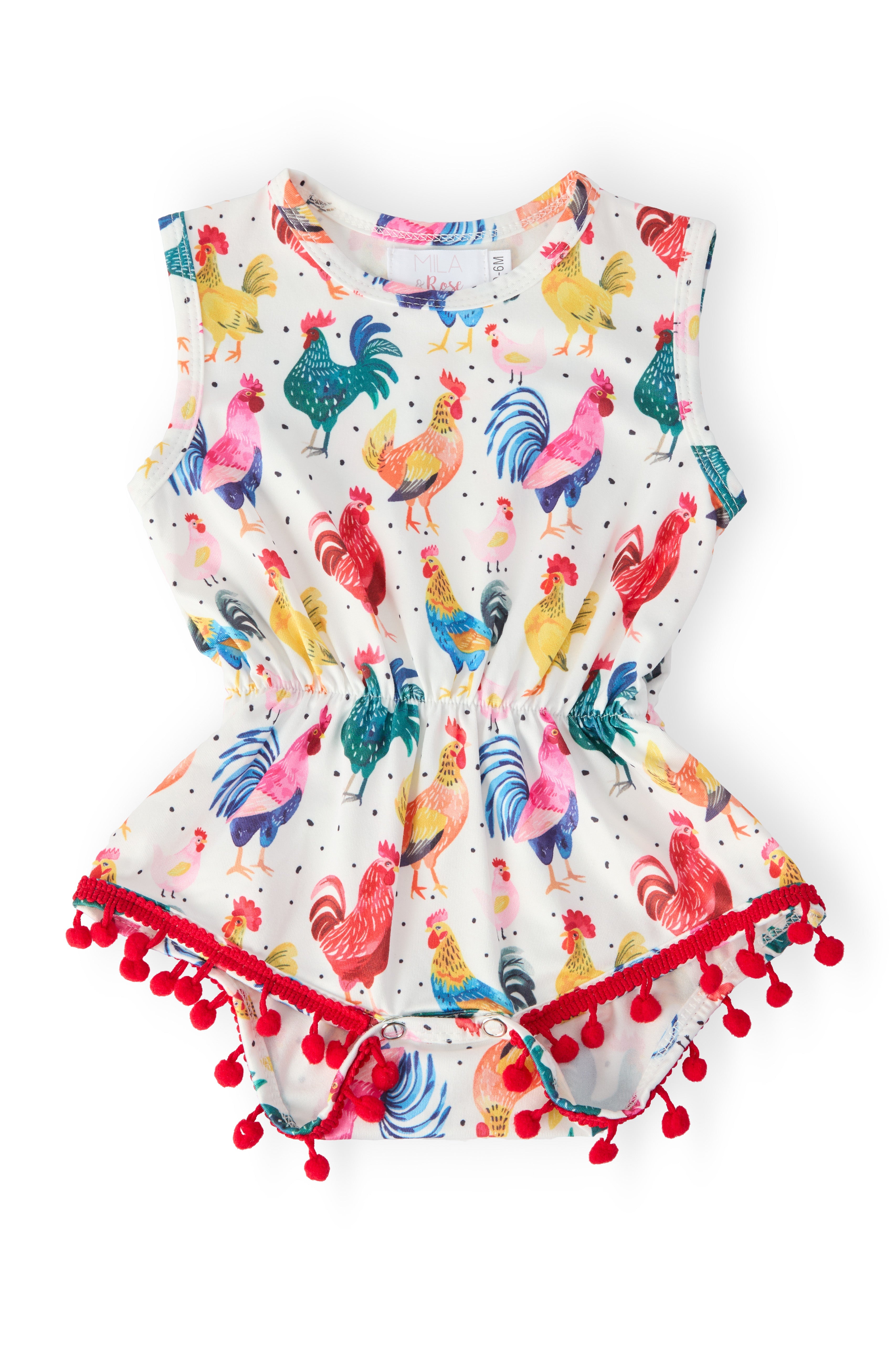 Rooster Pom Pom Romper Main image