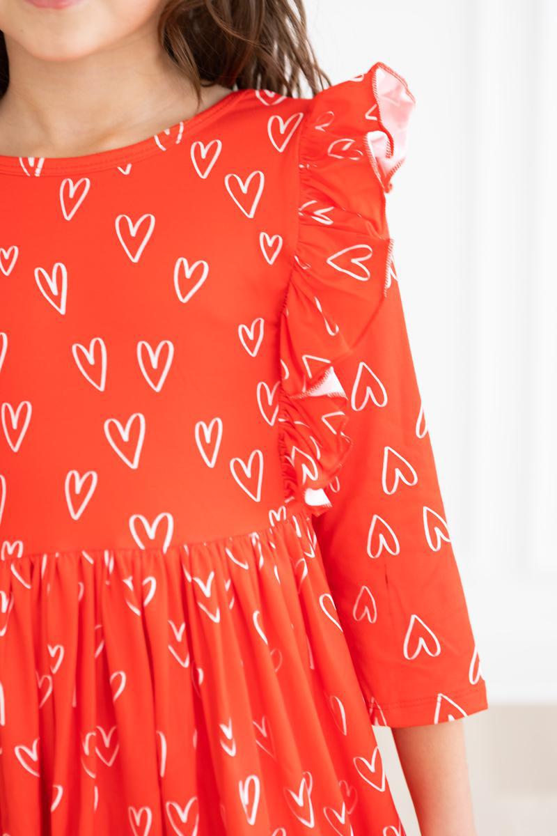 SALE Roses are Red Ruffle Twirl Dress Main image