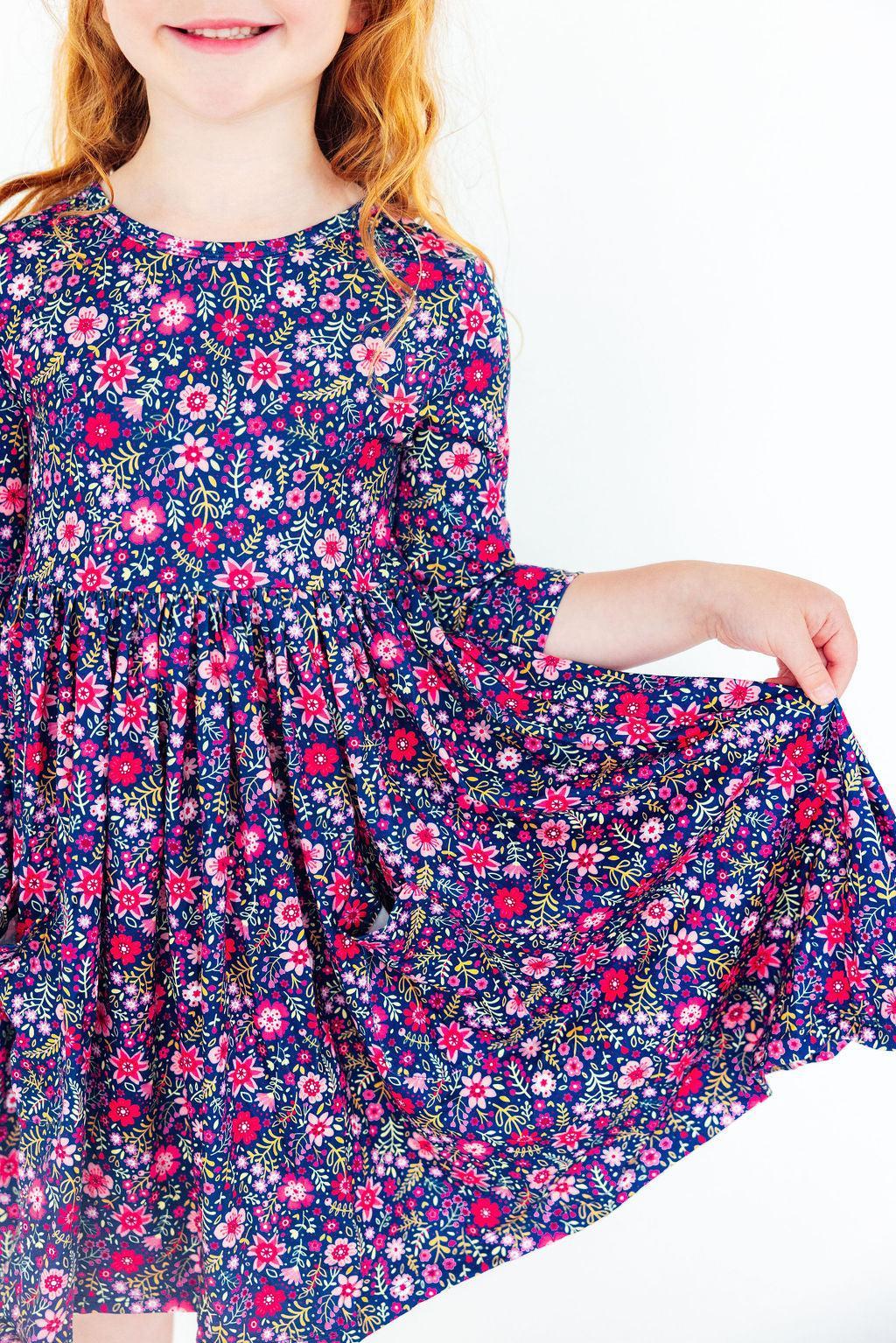 Flower Farm 3/4 Sleeve Pocket Twirl Dress Main image