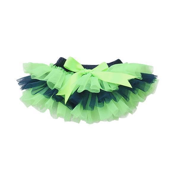 SALE Game Day Navy and Neon Green Ruffle Tutu Bloomer Main image