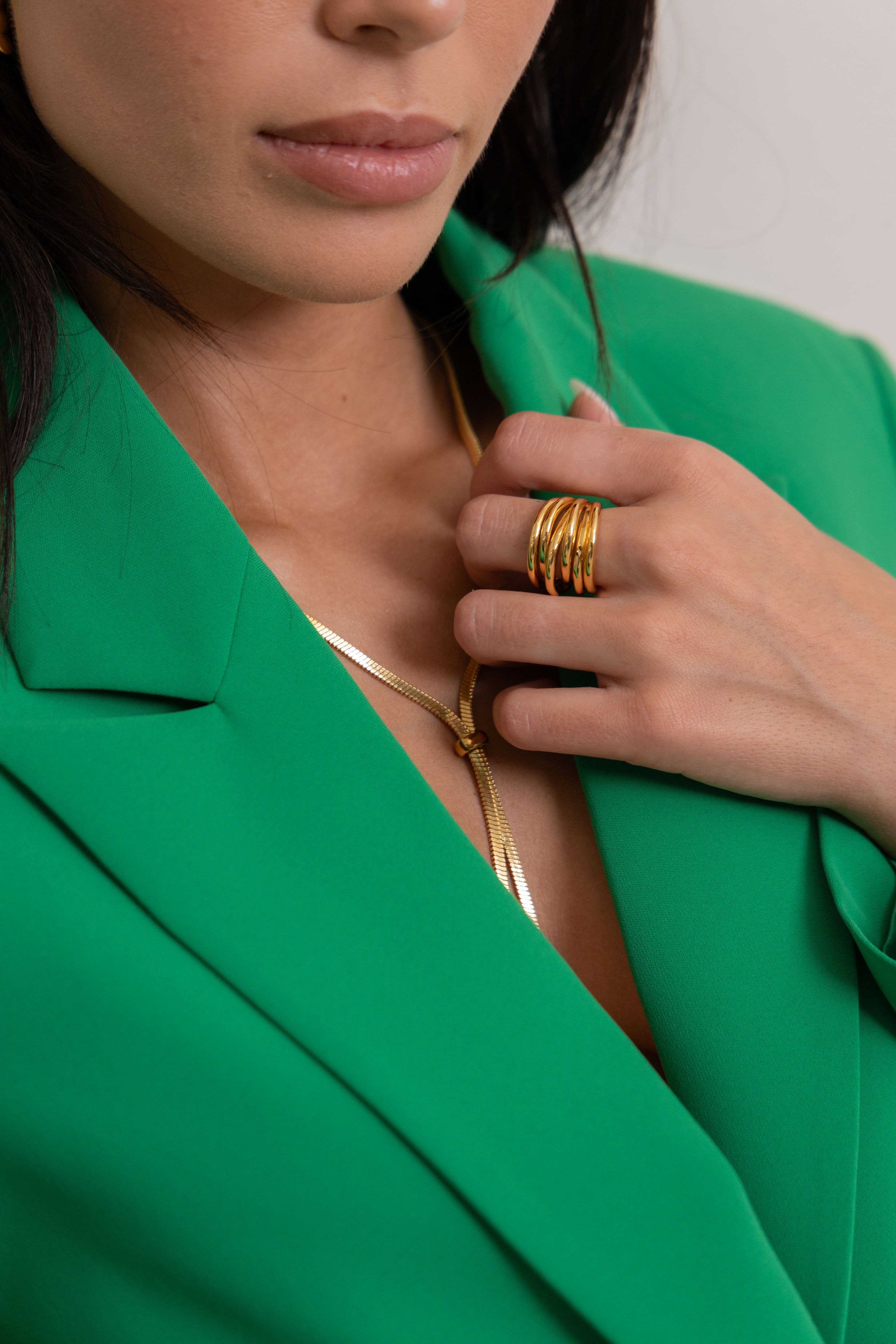 Lennon Multi Layered Gold Ring Secondary image