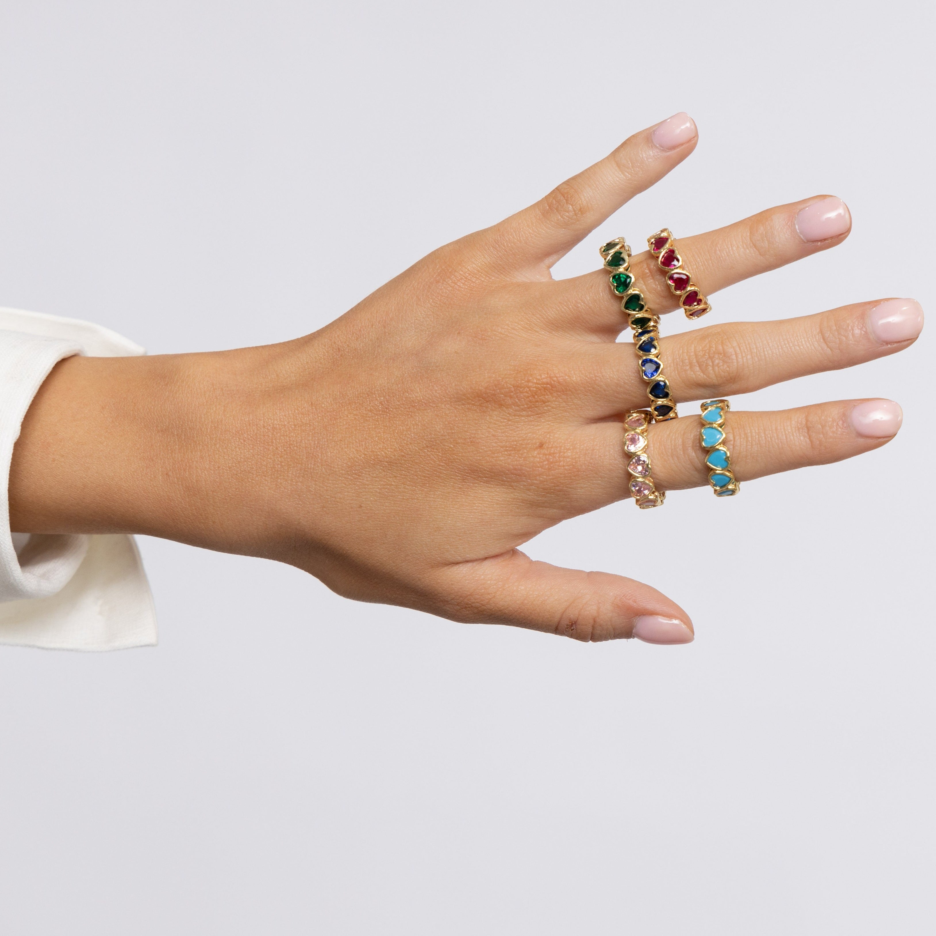 Bezel Heart Ring Emerald Secondary image