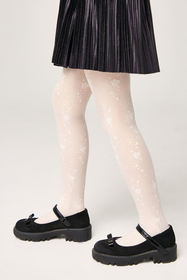 Conte Tights for girls Sofia 20 Den - Floral Pattern