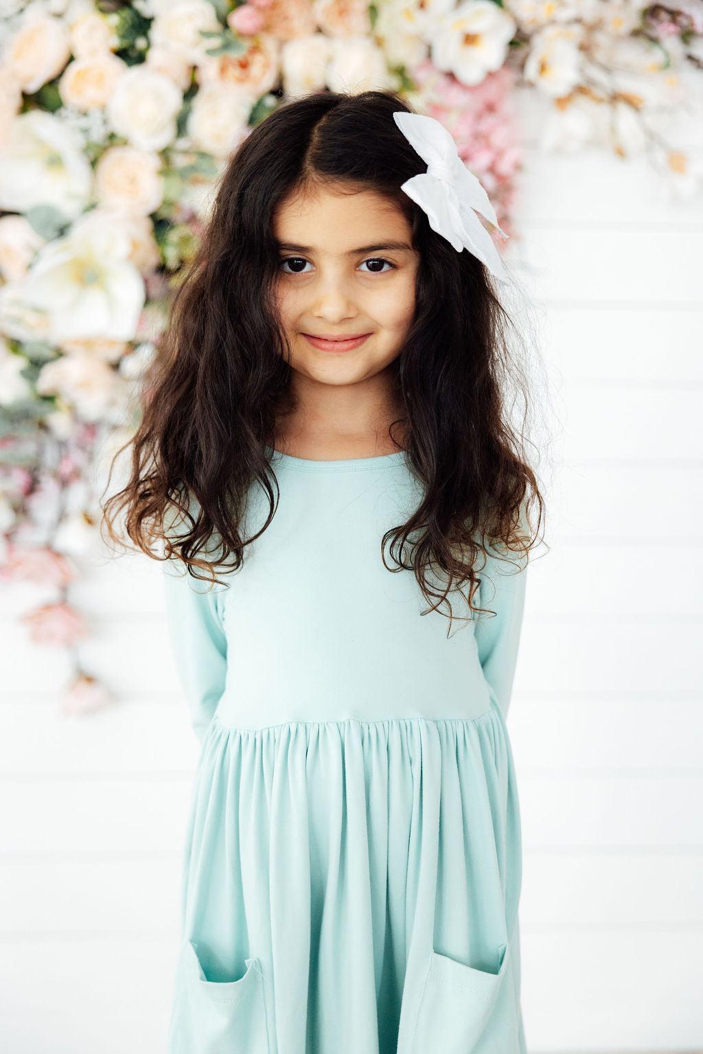 Sage 3/4 Sleeve Pocket Twirl Dress Secondary image