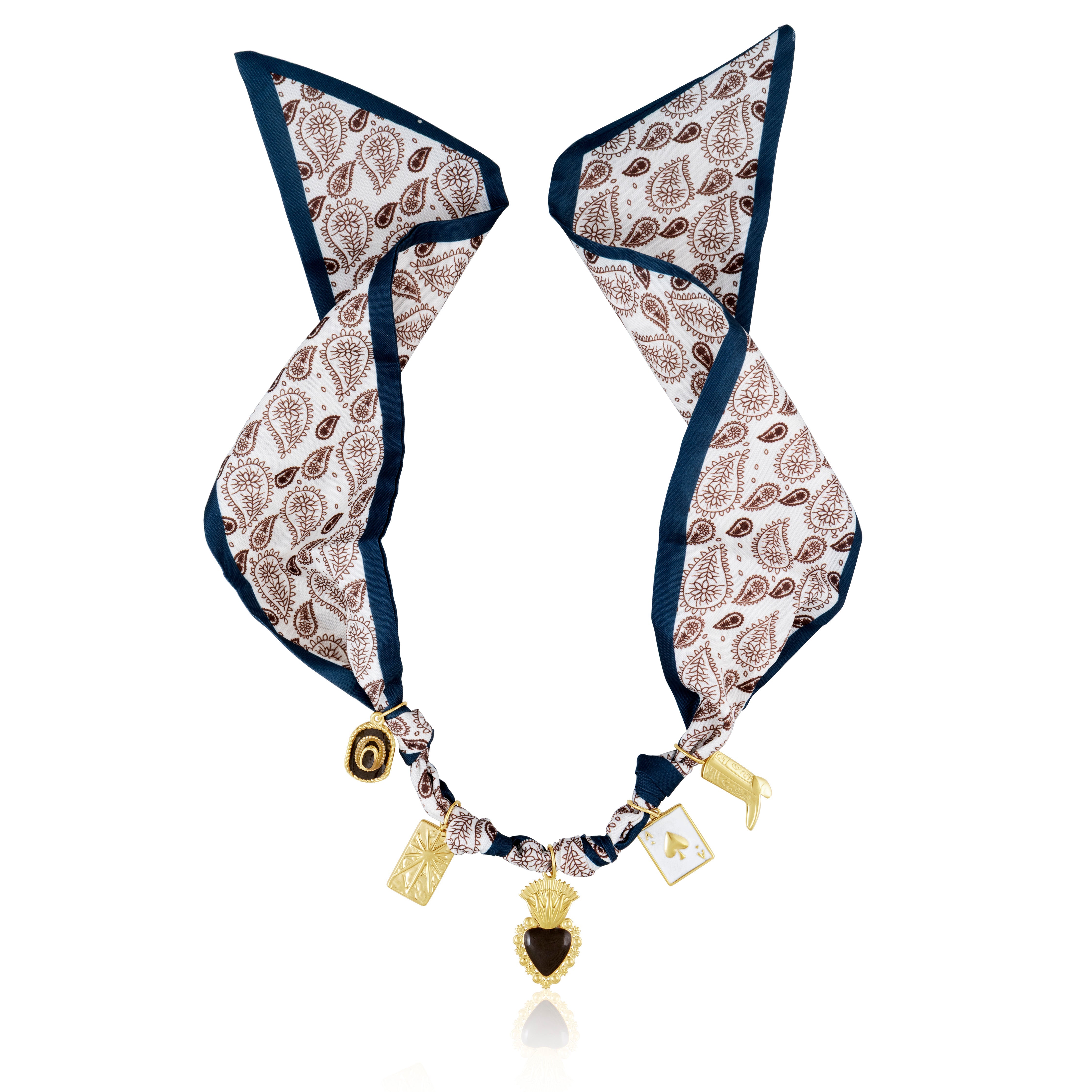 Brown Silk Charm Necklace Main image