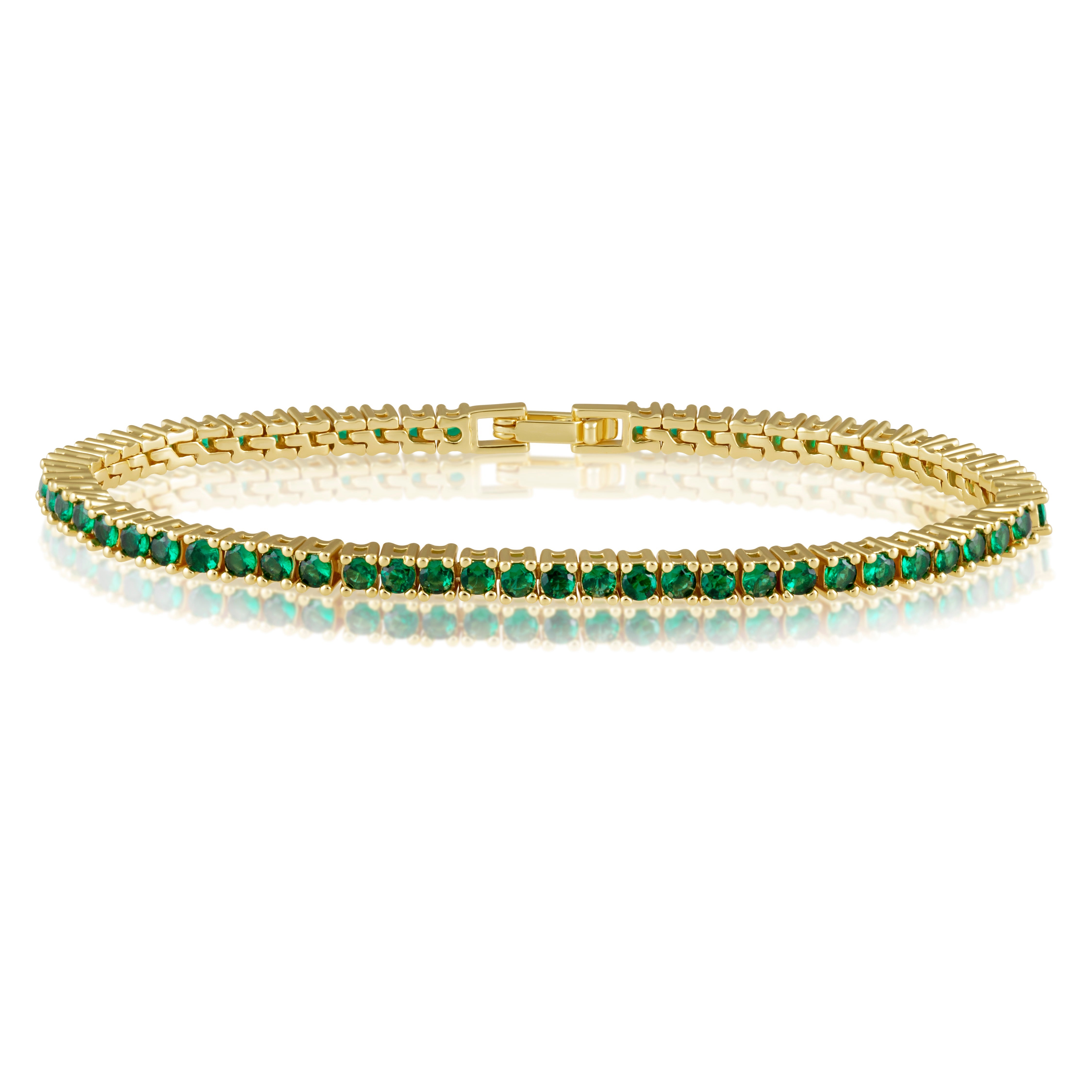 Karla Tennis Bracelet - Emerald Main image