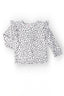 Scattered Dot L/S Ruffle Tee