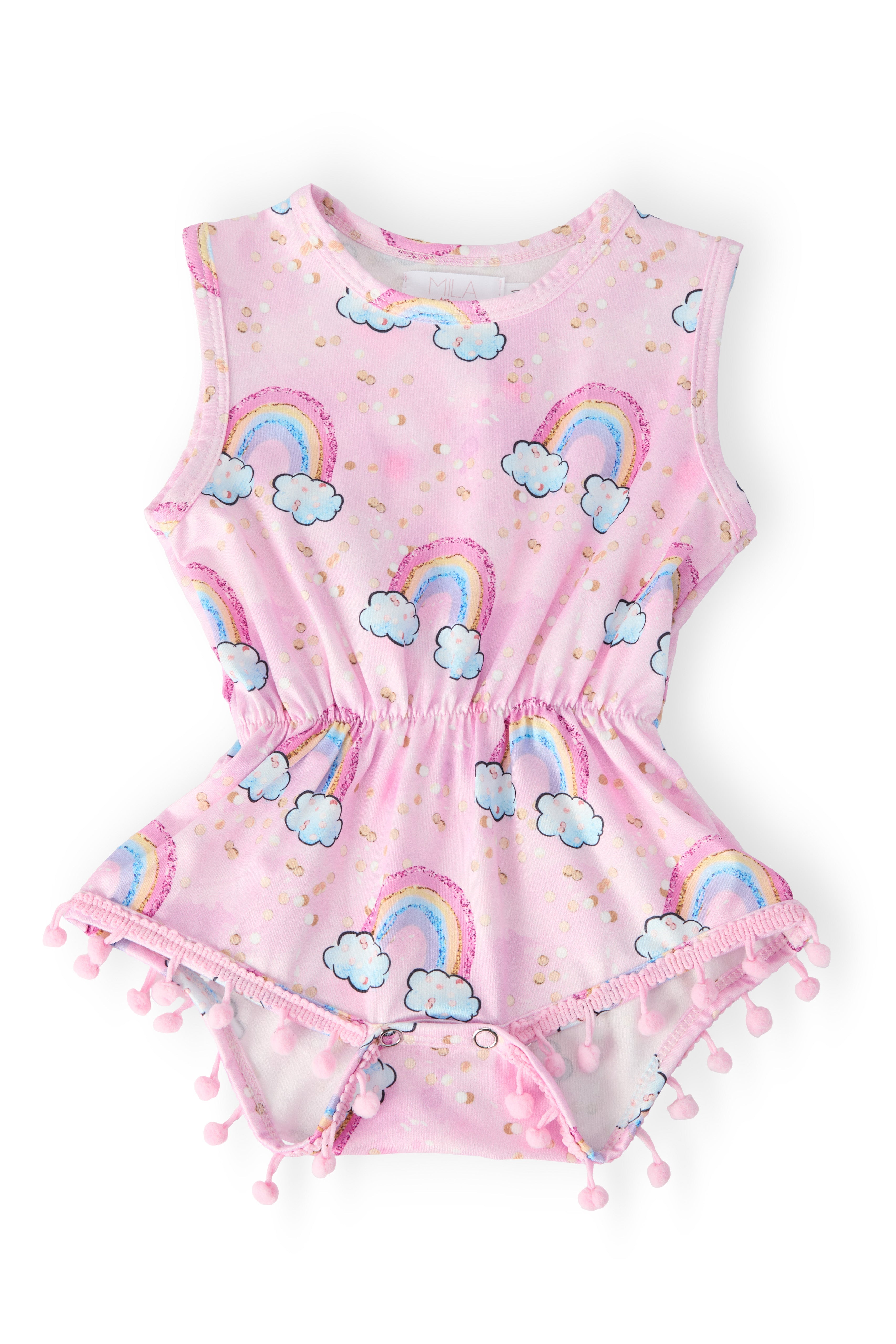 Sparkling Rainbows Pom Pom Romper Main image