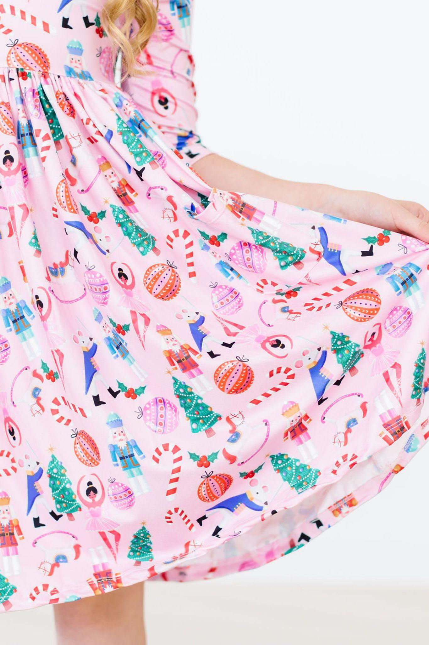 Sugarplum Fairy 3/4 Sleeve Pocket Twirl Dress Secondary image
