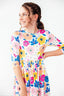 SALE Sunshine Floral 3/4 Sleeve Pocket Twirl Dress