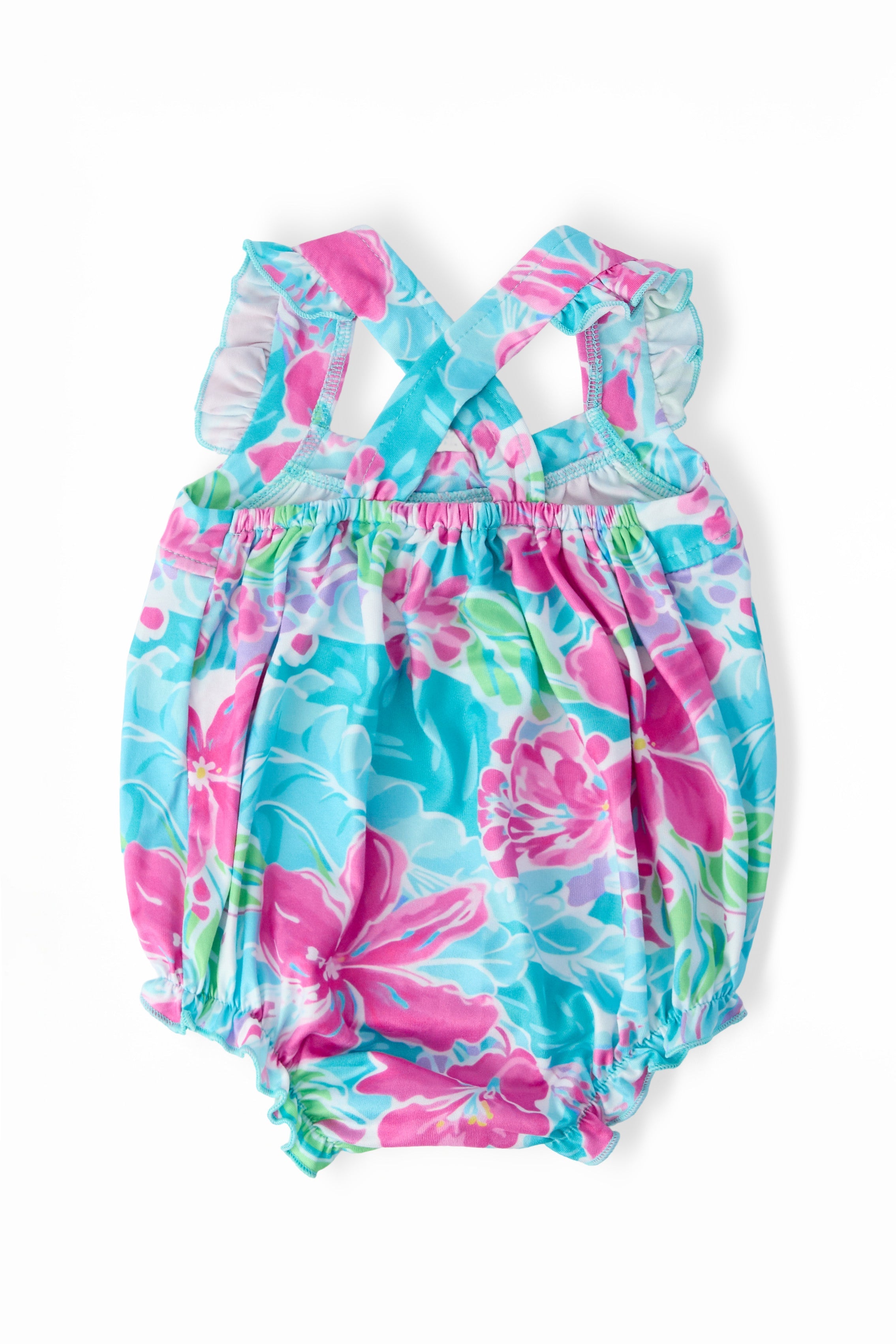 Tropical Punch Ruffle Cross Back Romper Secondary image