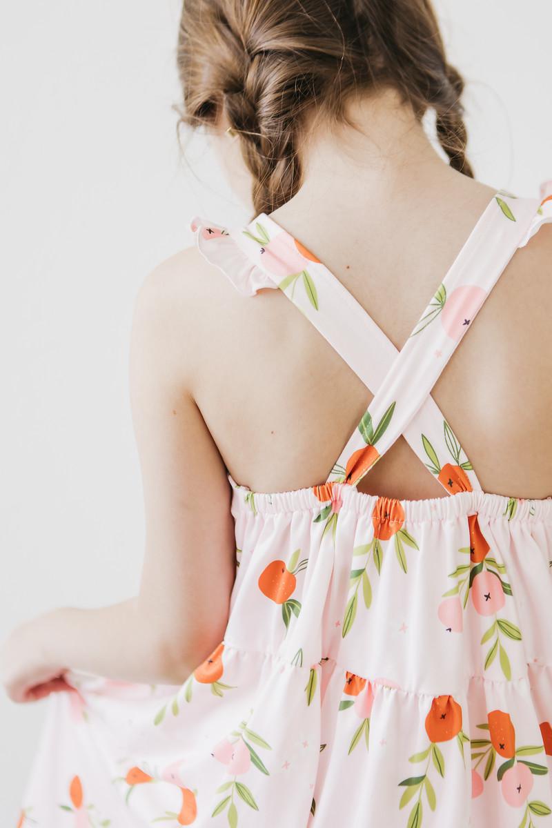 Tangerine Ruffle Cross Back Dress Secondary image