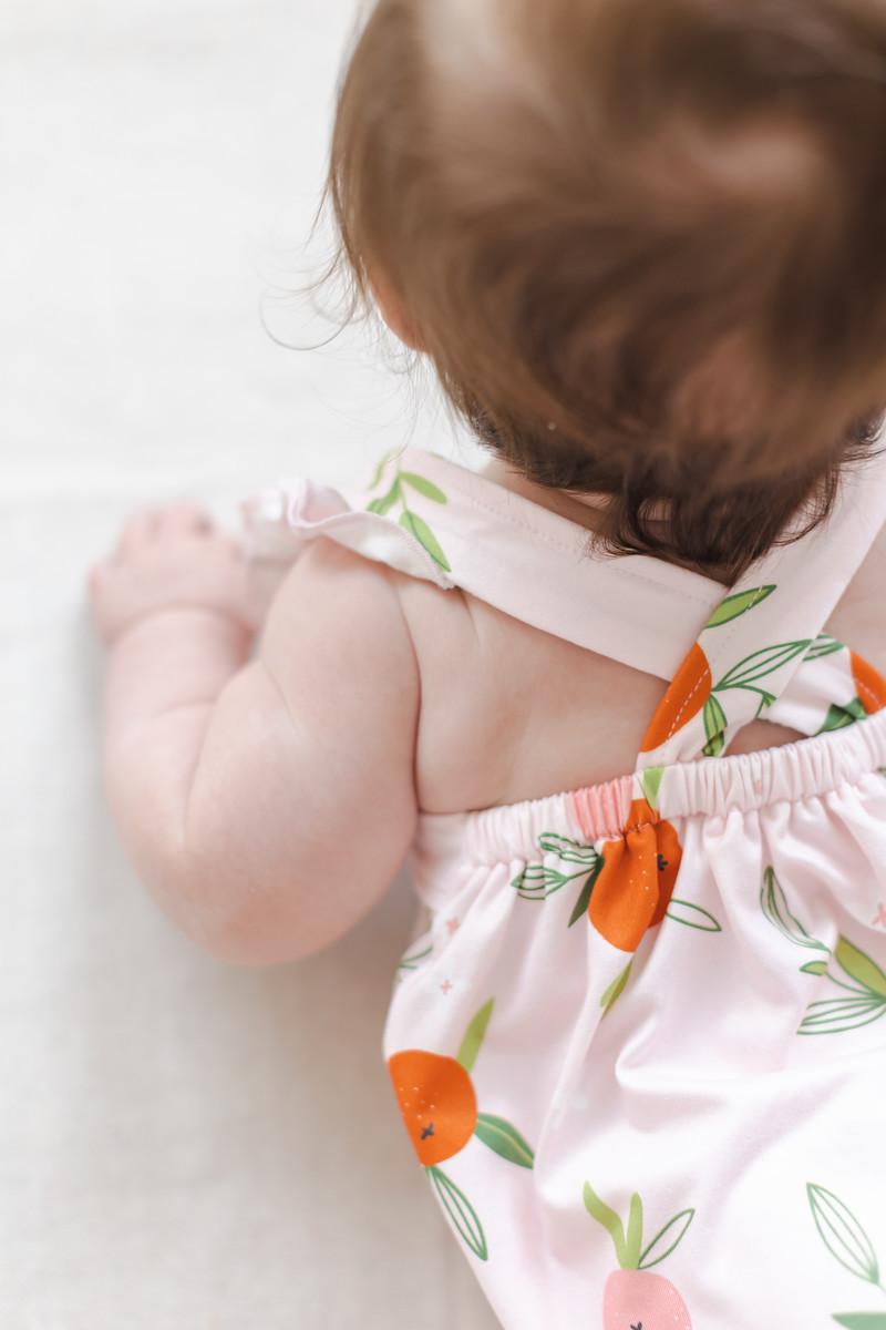 Tangerine Ruffle Cross Back Romper Secondary image