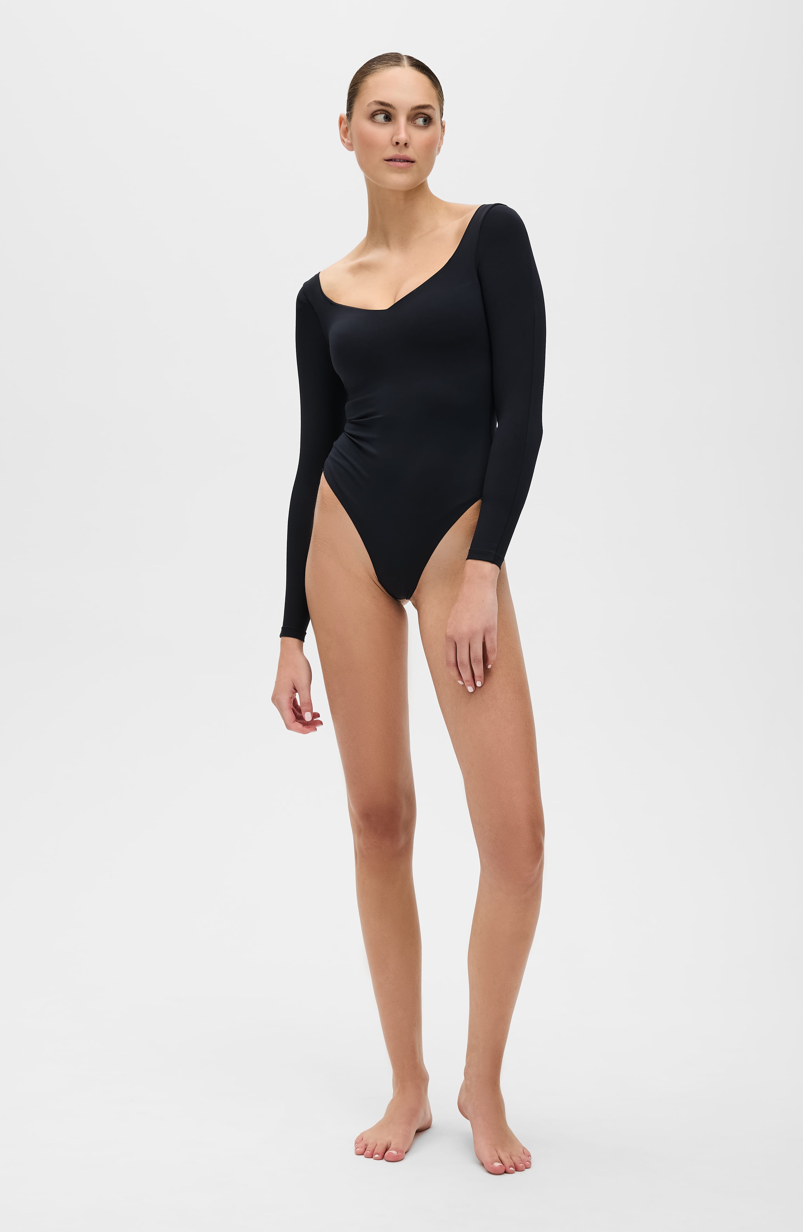 Iconic Compression Long Sleeve Bodysuit - Thong Main image