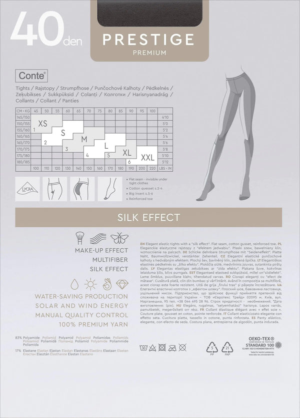 Tights Conte Prestige 40 Den - Sheer to Waist Noble Shine