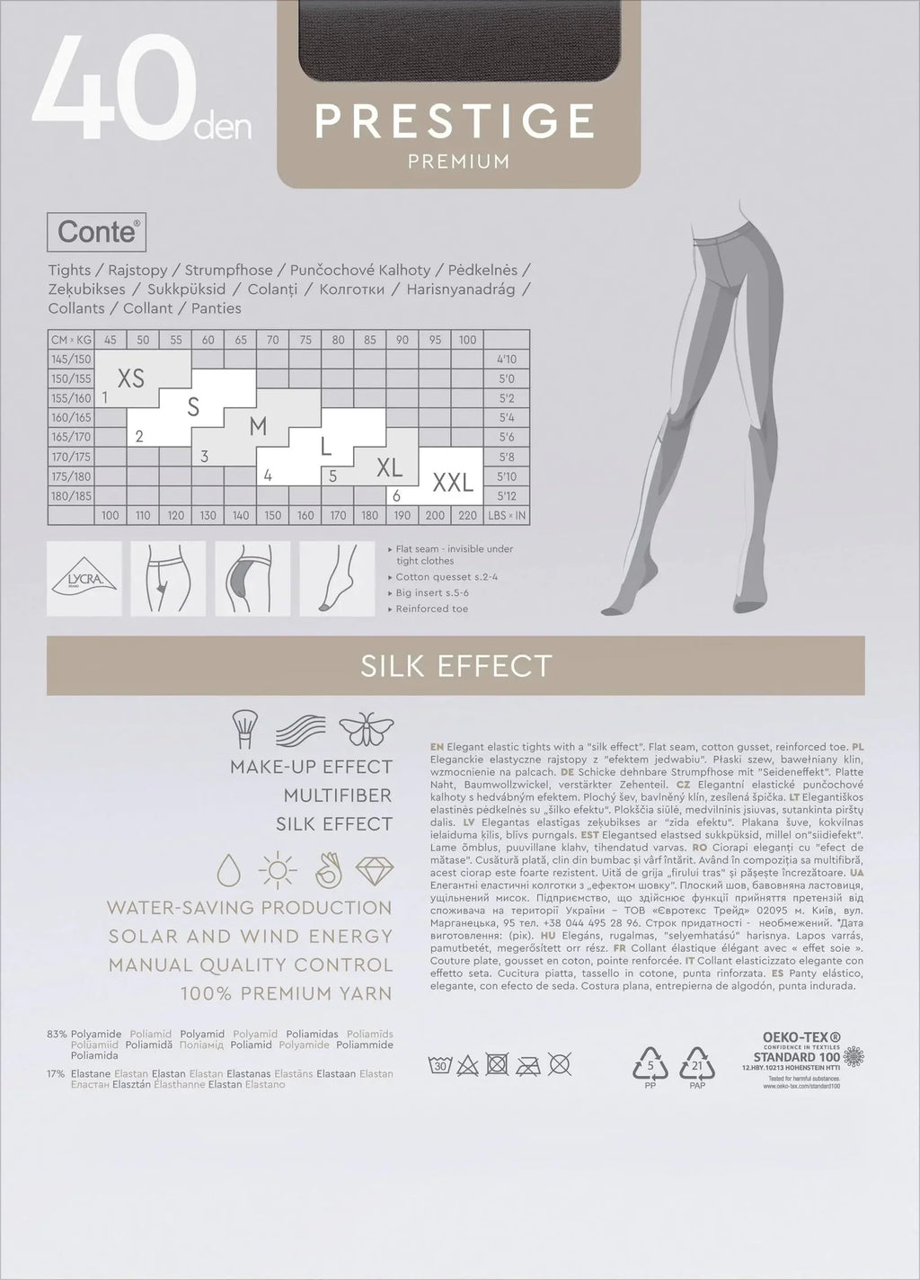 Tights Conte Prestige 40 Den - Sheer to Waist Noble Shine
