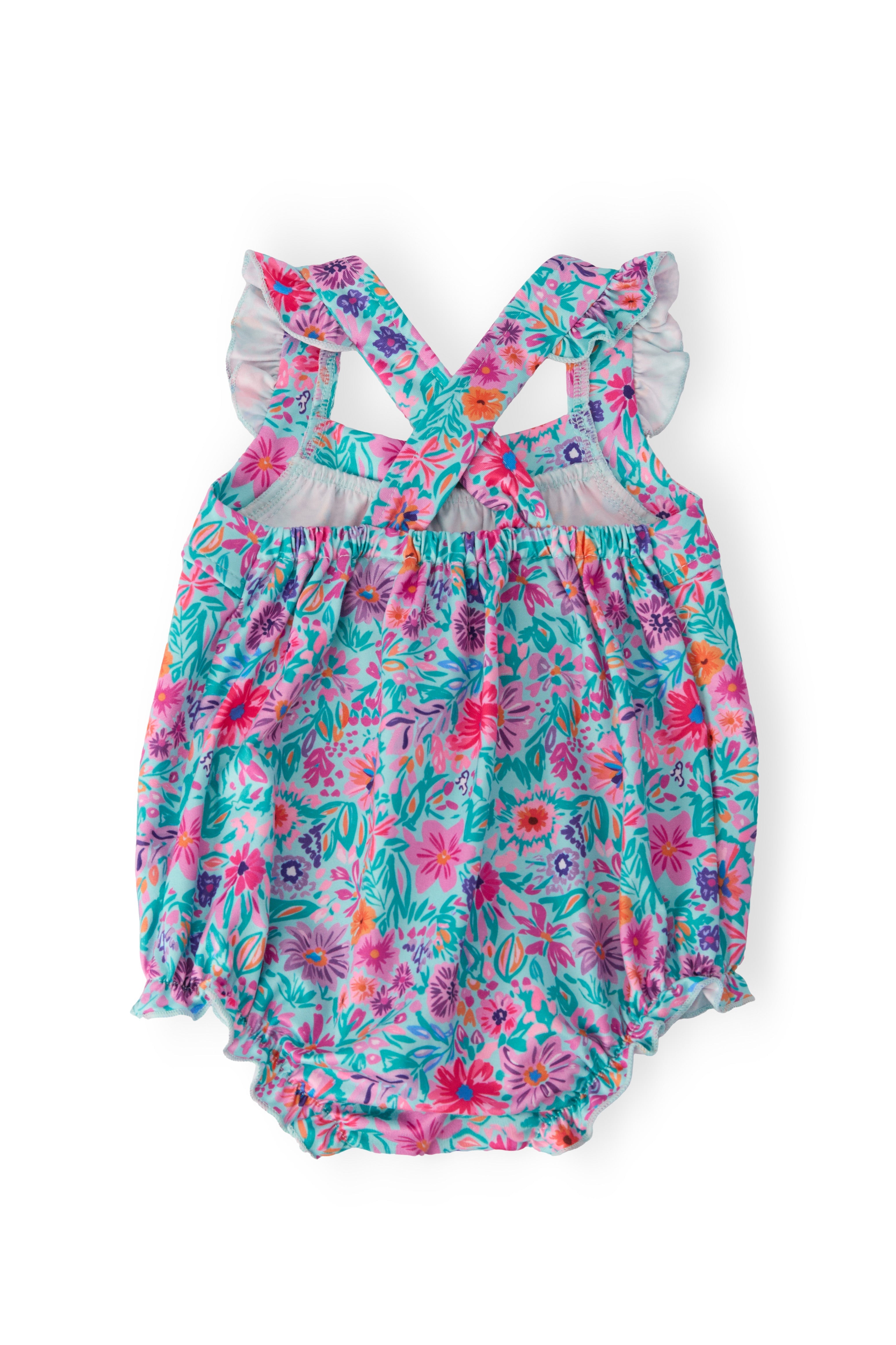 Tropical Garden Ruffle Cross Back Romper Secondary image