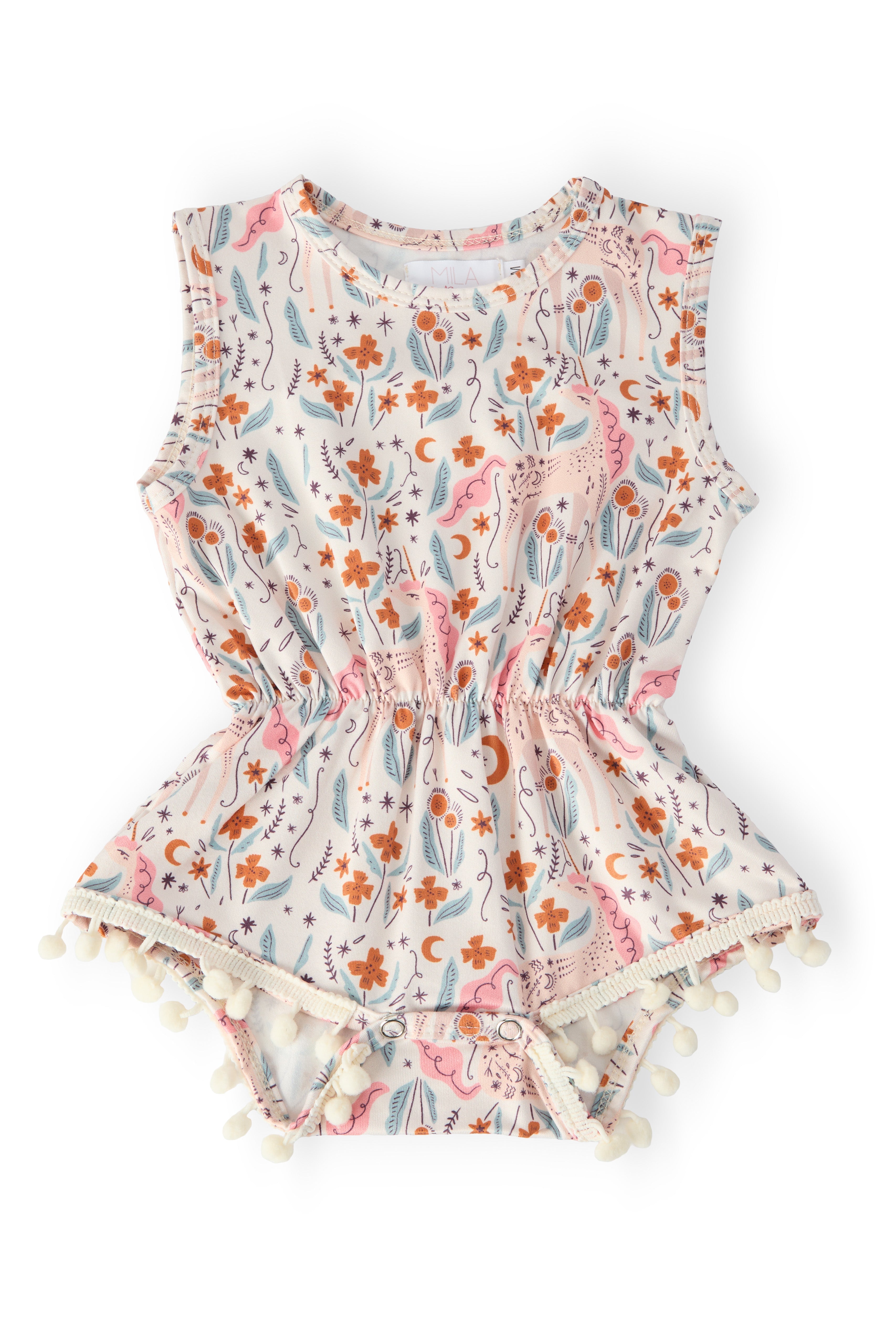 Unicorn Soiree Pom Pom Romper Main image