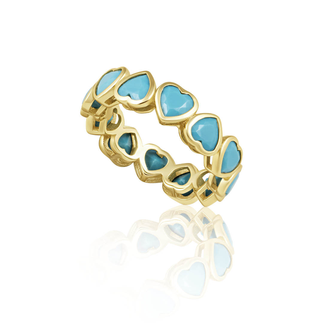 Bezel Heart Ring Turquoise Main image