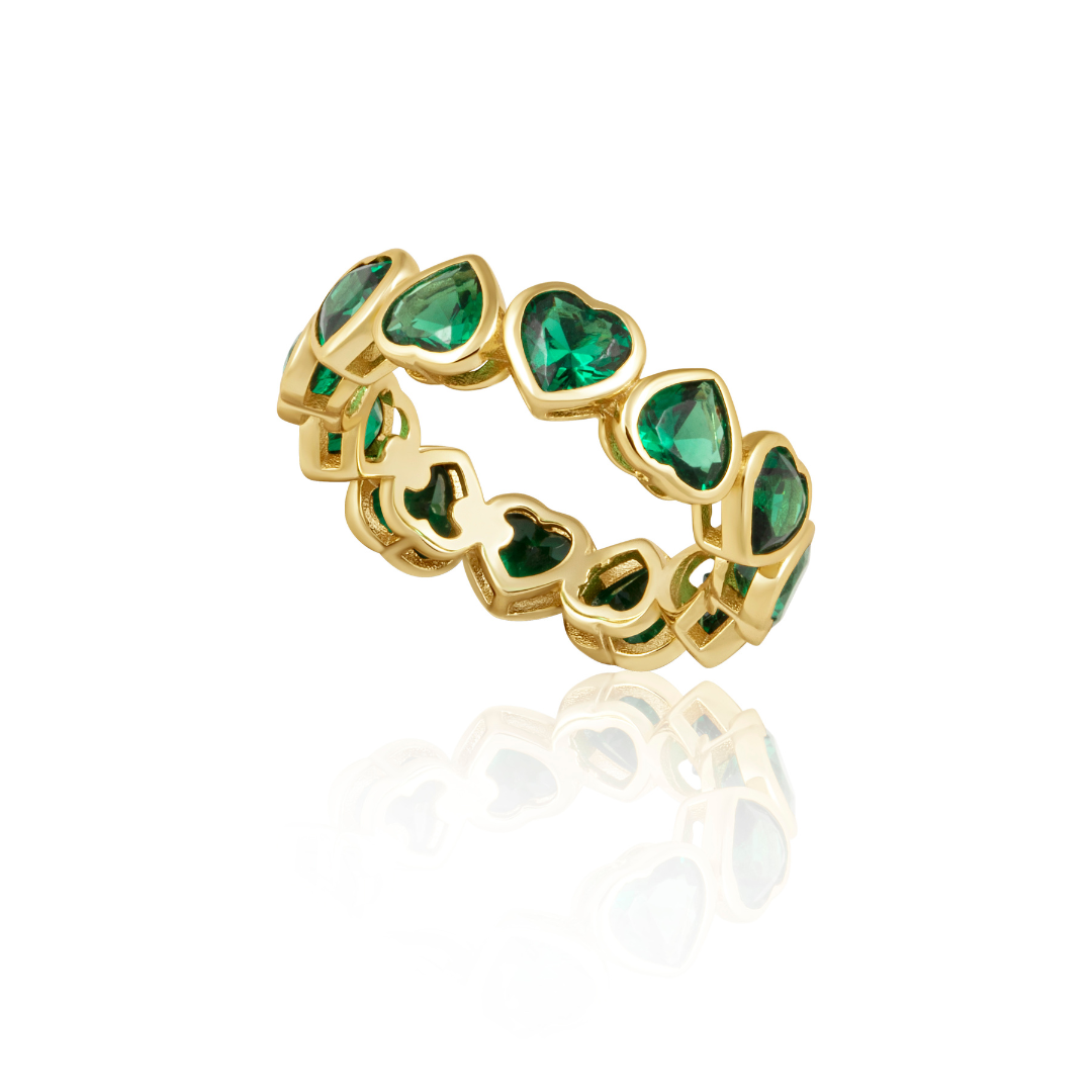 Bezel Heart Ring Emerald Main image