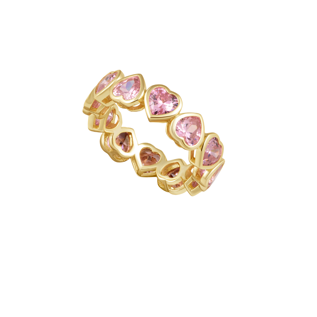 Bezel Heart Ring Pink Main image