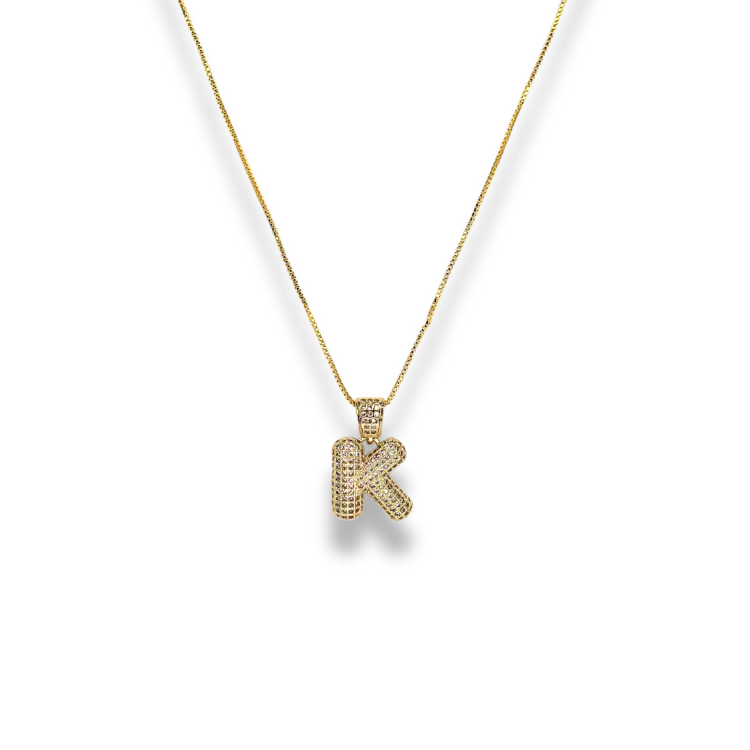 Pave Bubble Initial Necklace Main image