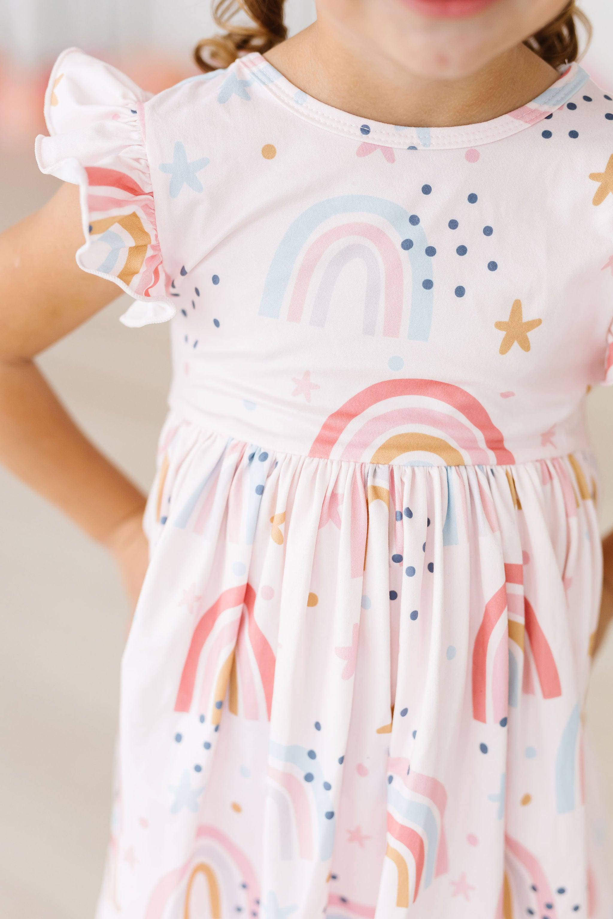 Over the Rainbow Flutter Sleeve Twirl Dress Secondary image