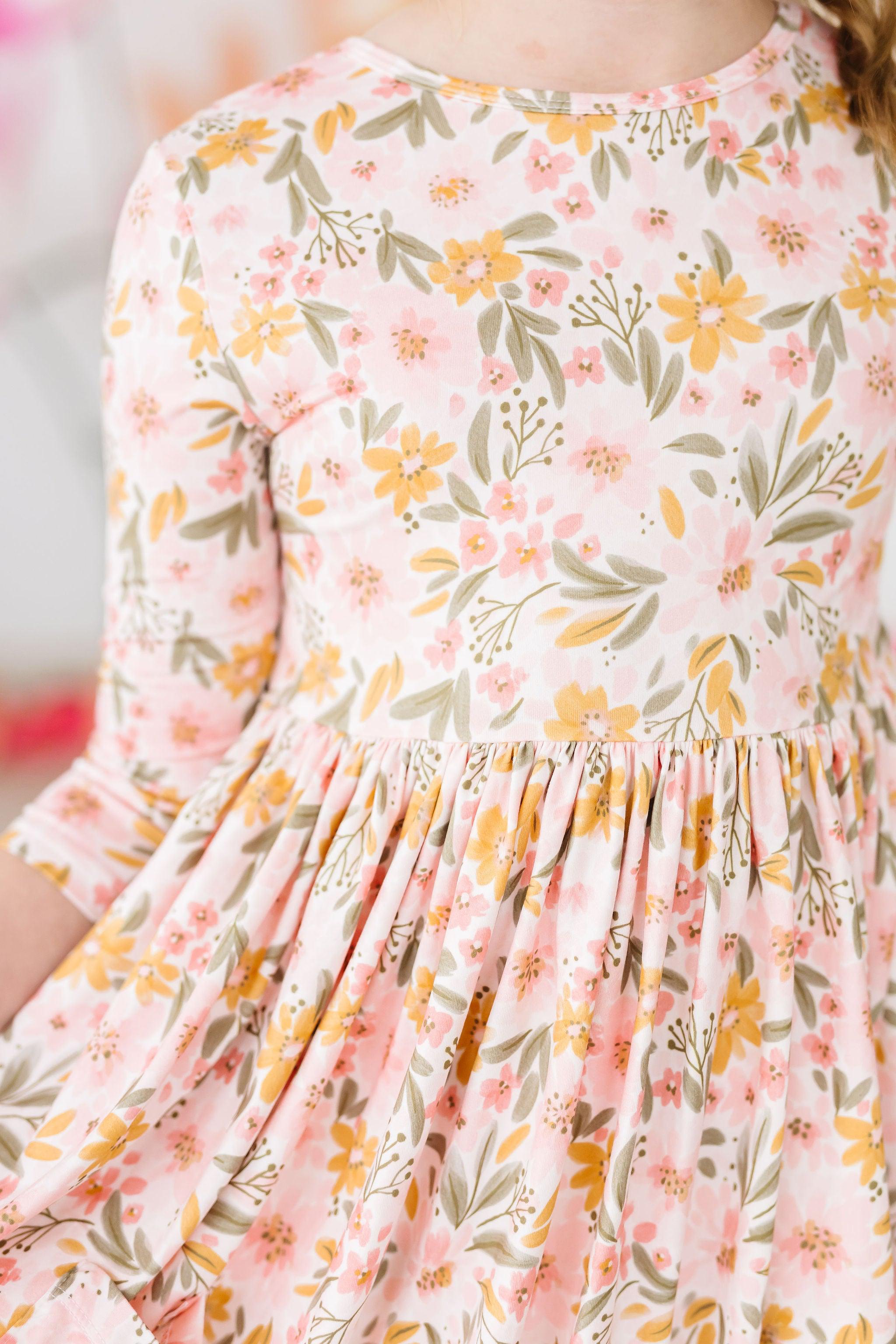 Pretty Peachy 3/4 Sleeve Pocket Twirl Dress Secondary image
