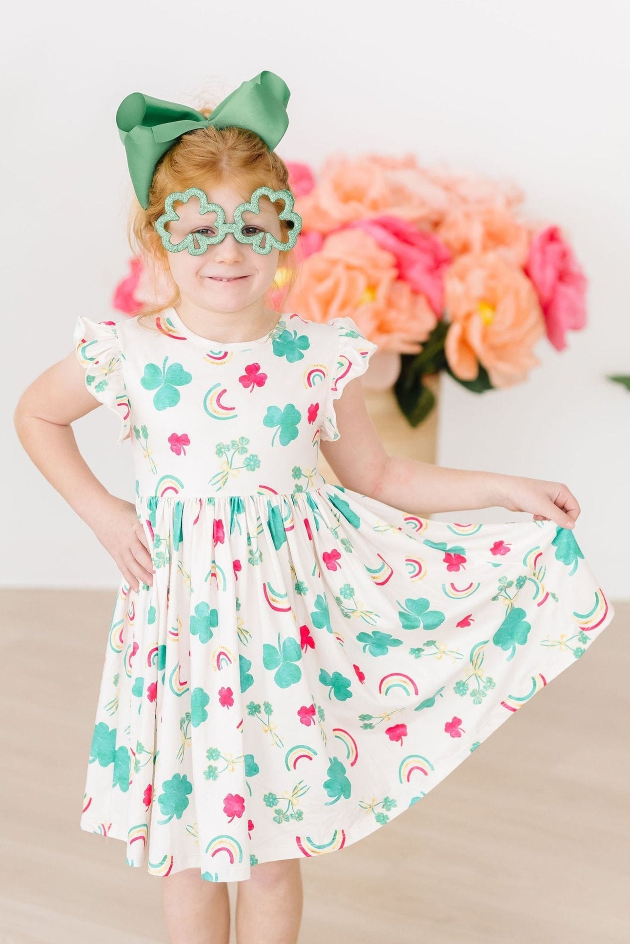 SALE Top of the Mornin' Flutter Sleeve Twirl Dress Main image