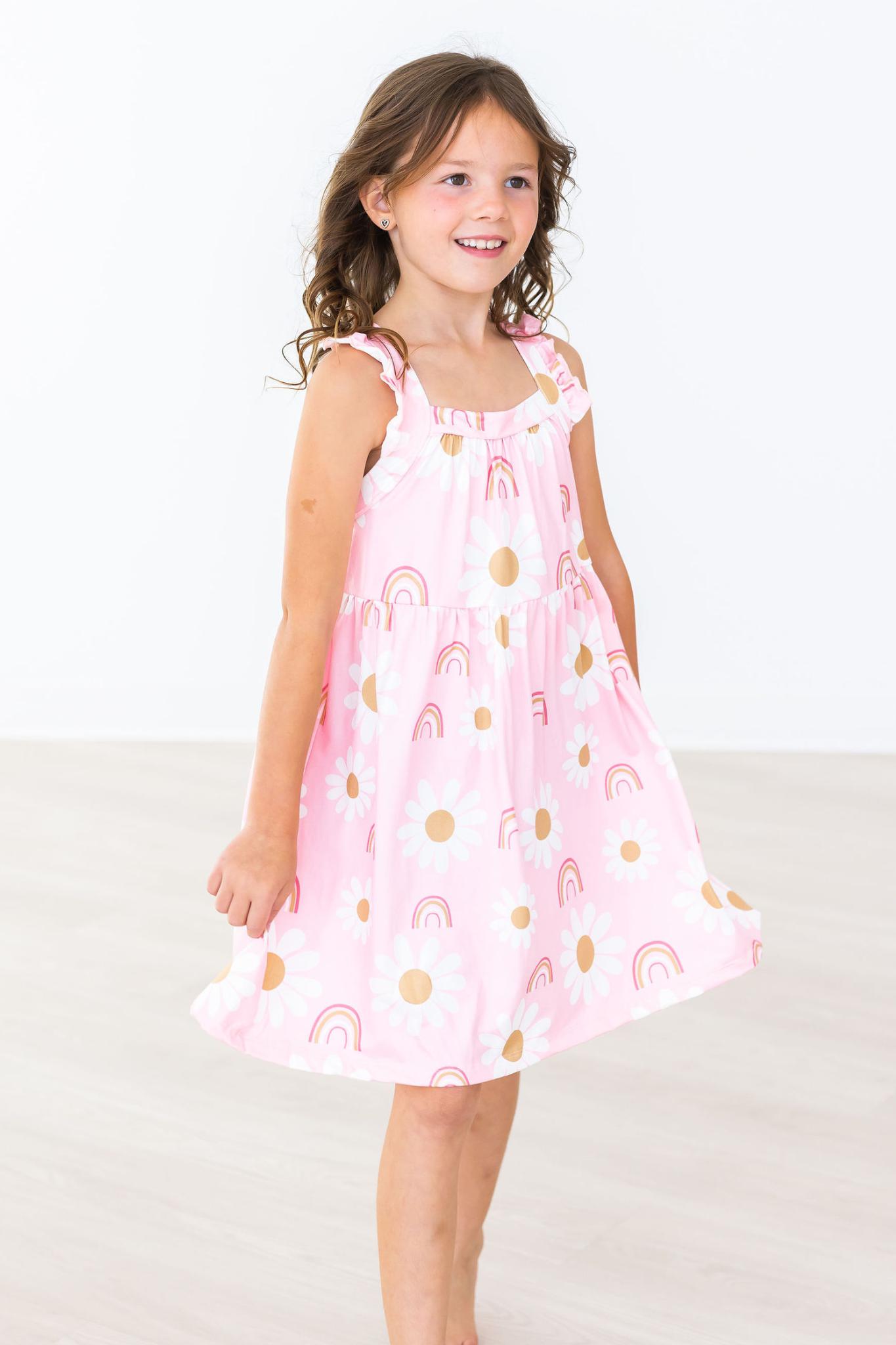 You are My Sunshine Ruffle Cross Back Dress Main image