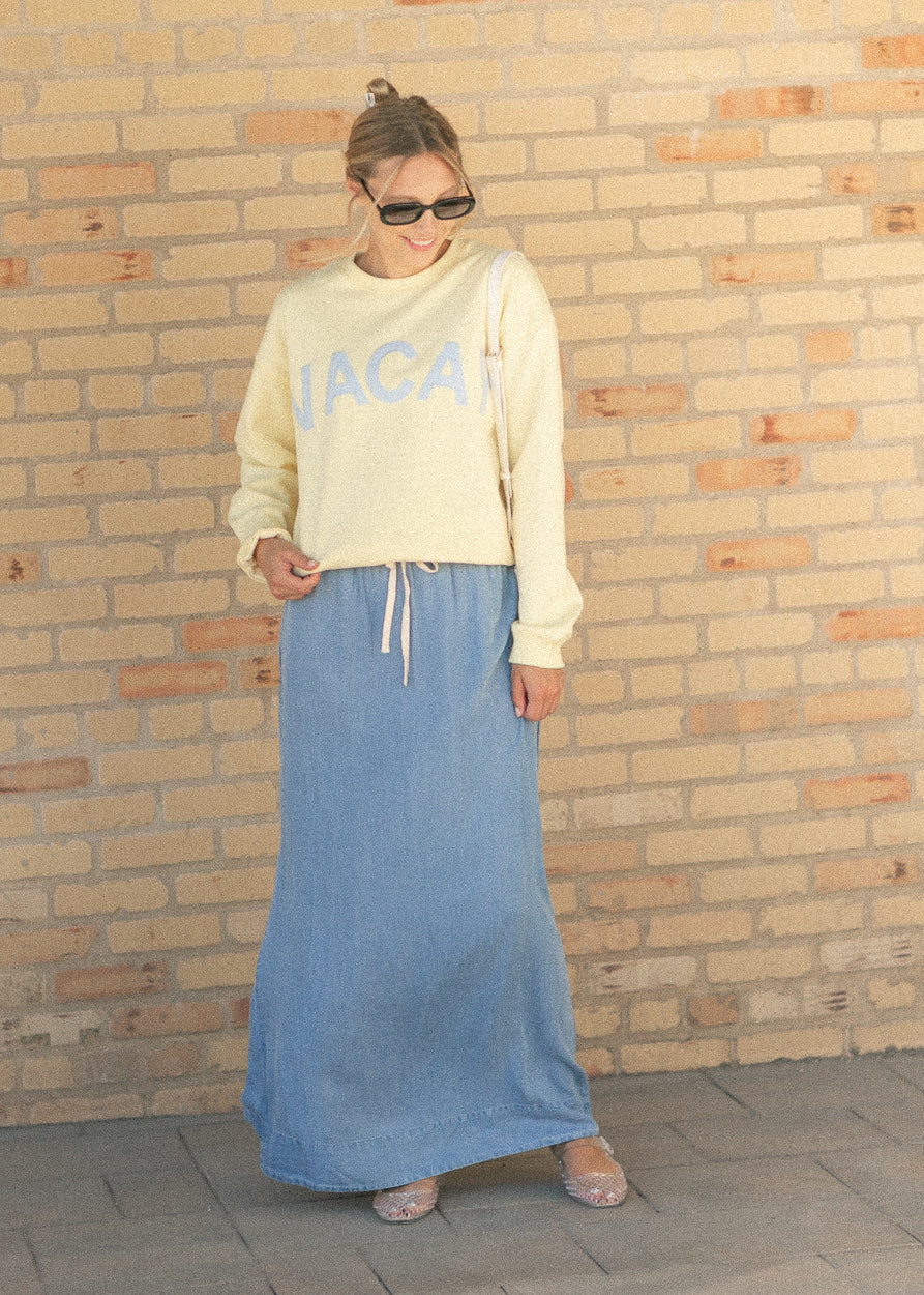 Cleo Medium Wash Chambray Maxi Skirt Main image