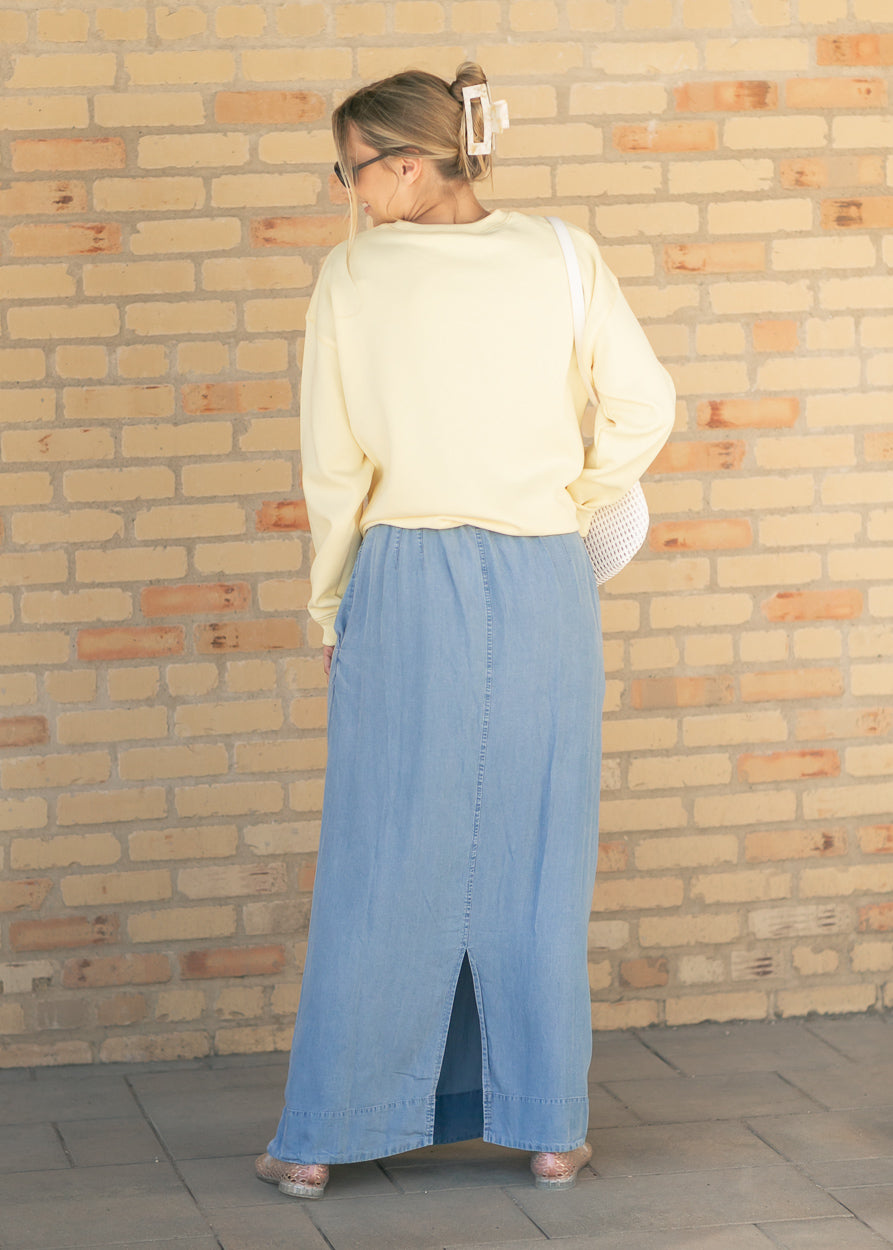 Cleo Medium Wash Chambray Maxi Skirt Secondary image