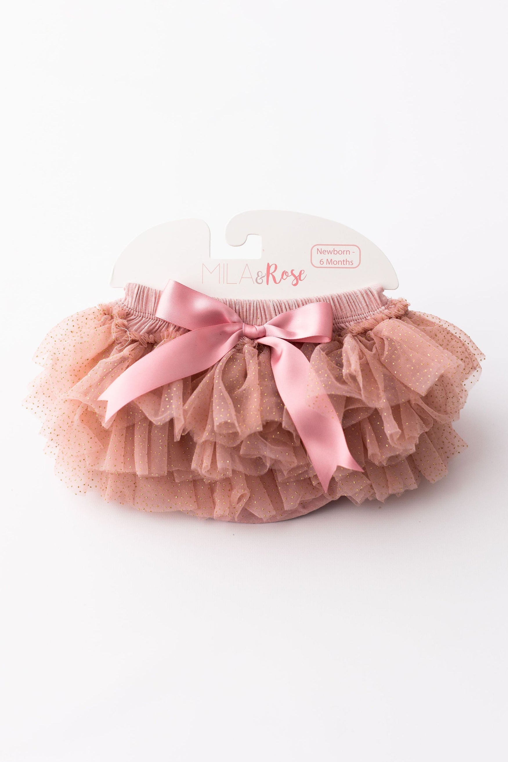 Vintage Pink & Gold Glitter Ruffle Tutu Bloomer Main image