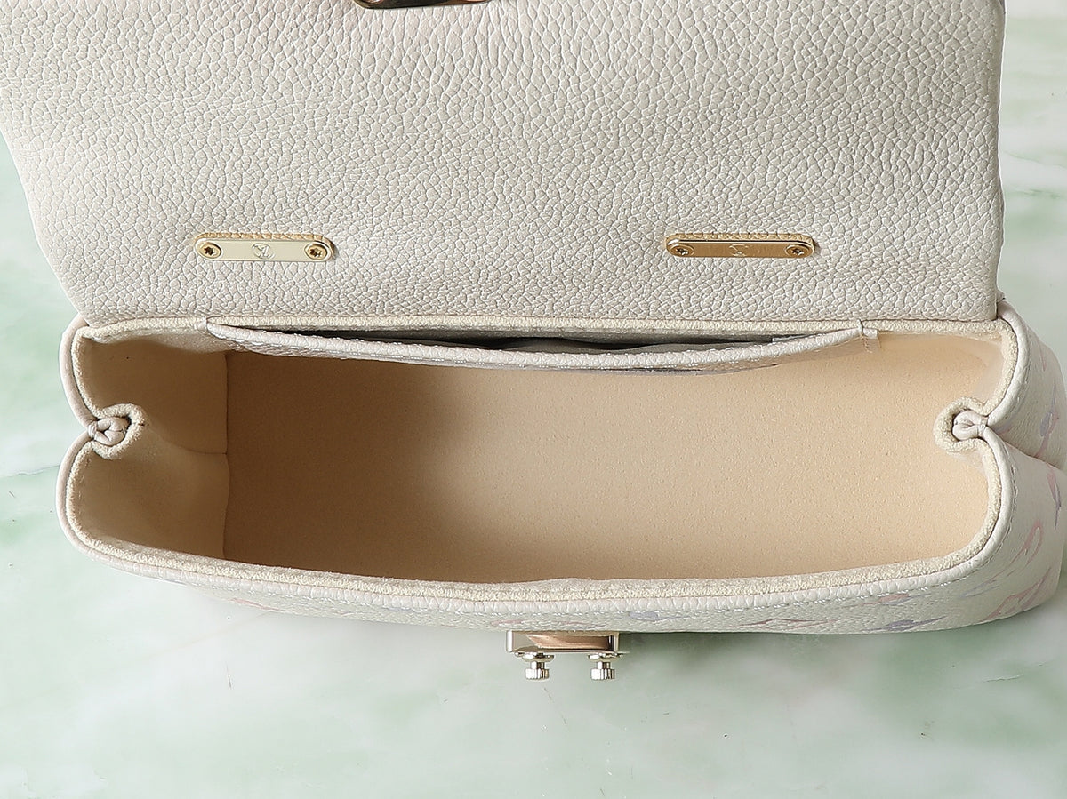 Louis Vuitton White Multicolor Monogram Handbag with Chain Strap