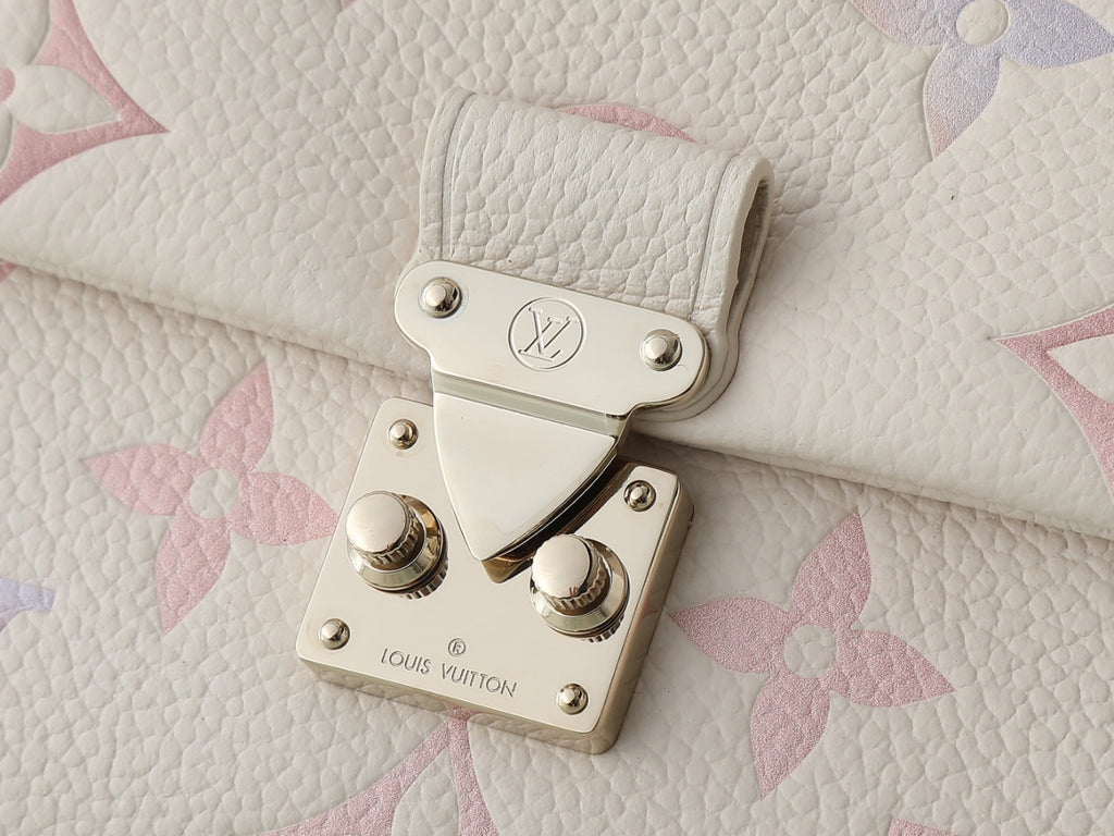 Louis Vuitton White Multicolor Monogram Handbag with Chain Strap