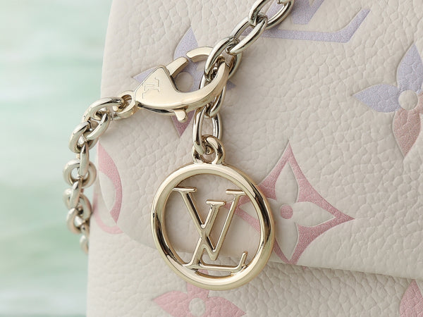 Louis Vuitton White Multicolor Monogram Handbag with Chain Strap