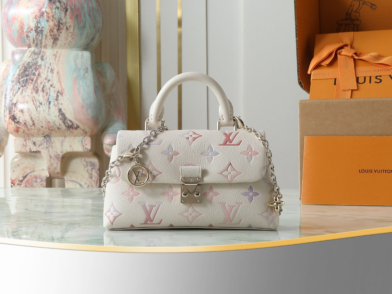 Louis Vuitton White Multicolor Monogram Handbag with Chain Strap Secondary image